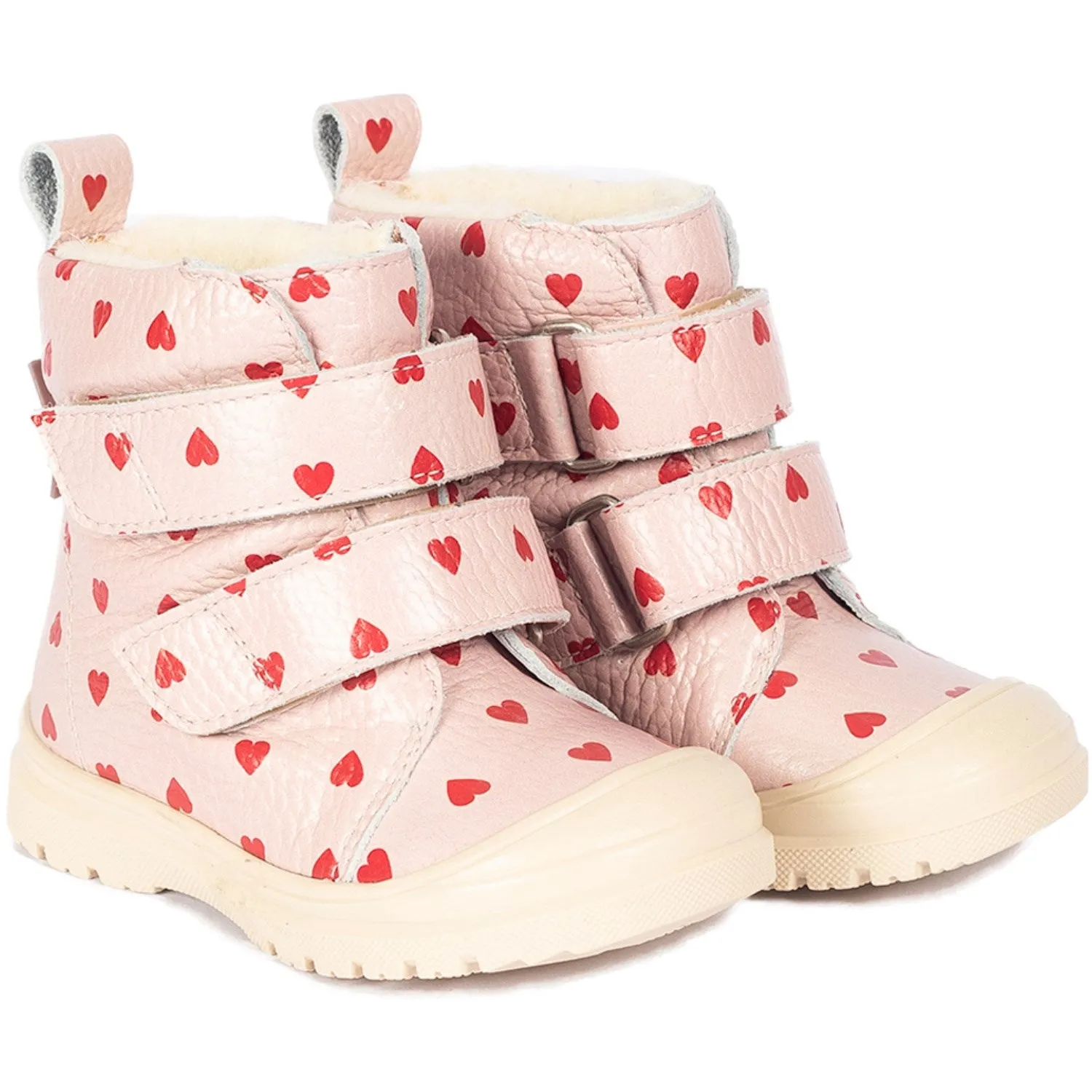 Winter Foot Path Angulus Rose Hearts Tex-Leatherst?vle Med Merino Woolfoer Og Hjerteprint