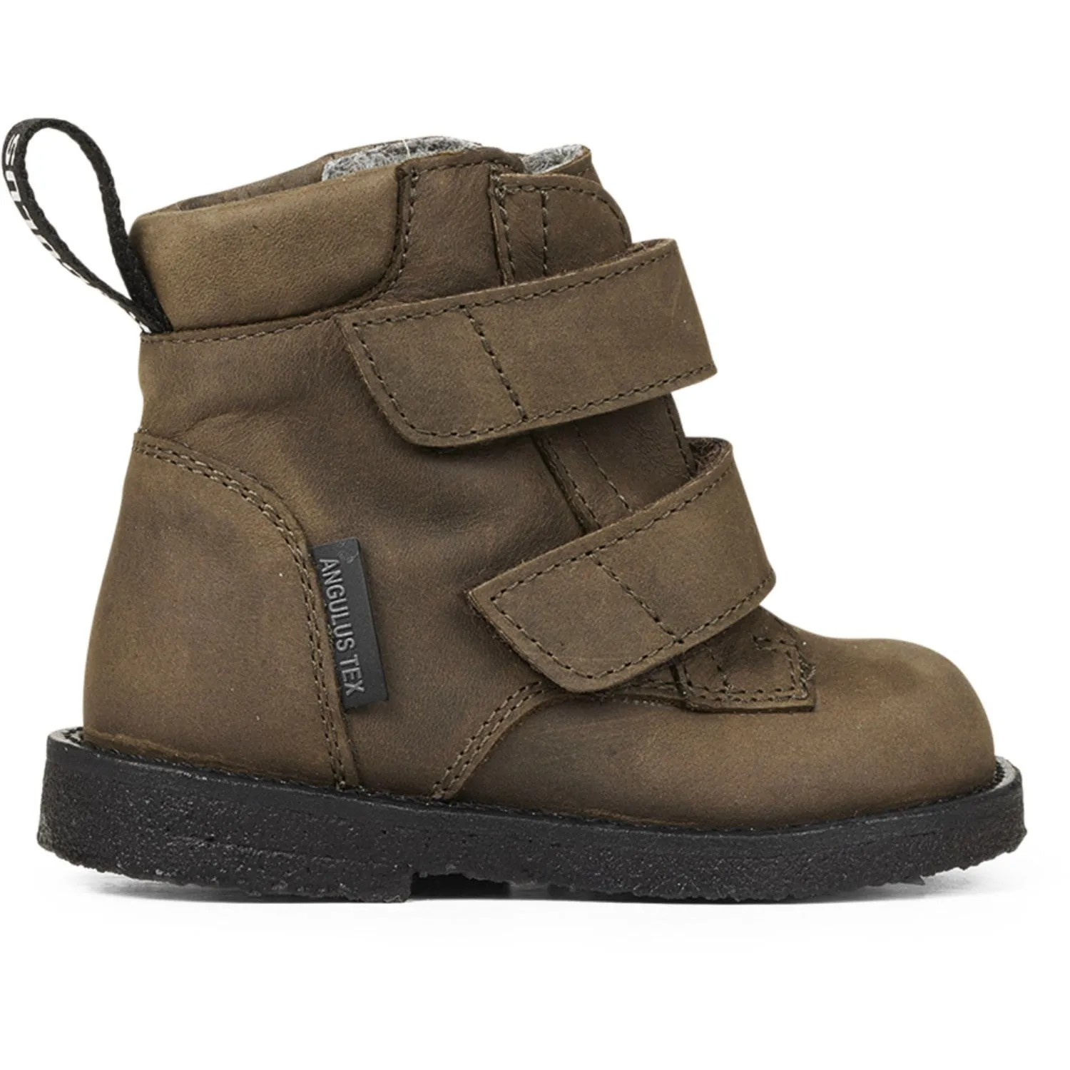 Winter-Friendly Outdoor Activity Angulus Dark olive Beginner Tex Boot with Logo Tape and Velcro Closure