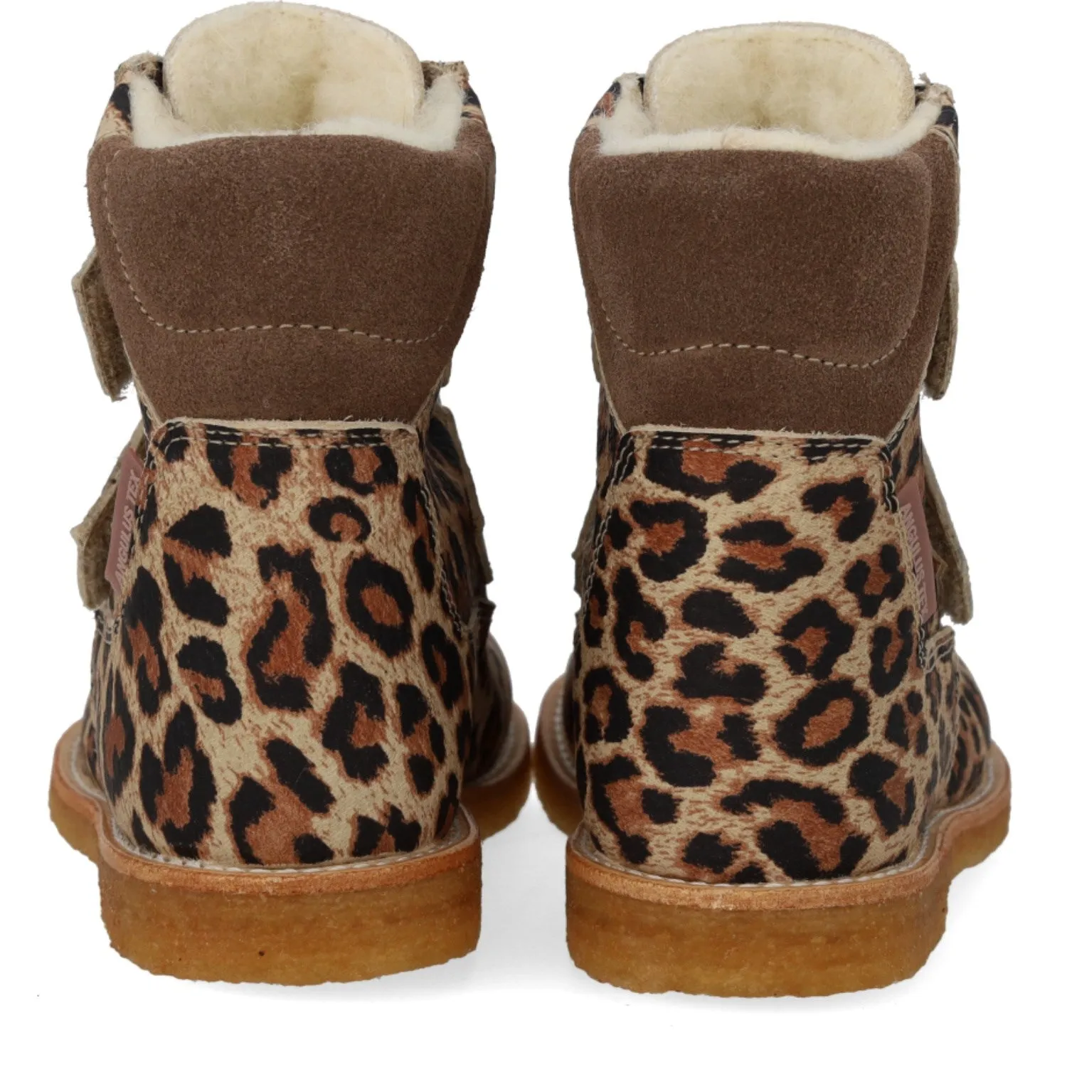 Snow-Walking Shoes Angulus Beige Leo/Taupe TEX Boot with Velcro Closure