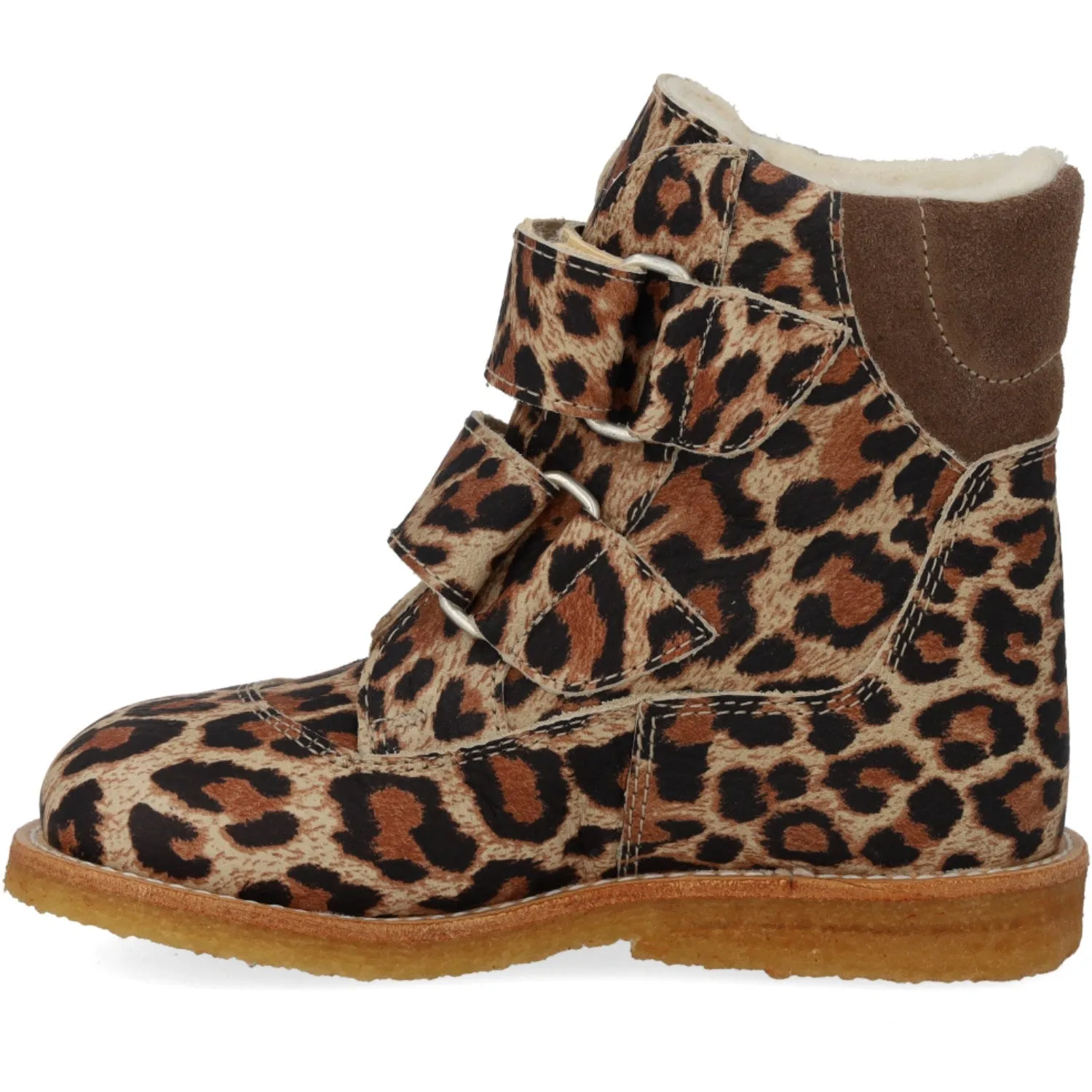 Angulus Beige Leo/Taupe TEX Boot with Velcro Closure Snow Winter Trek Cold Snap