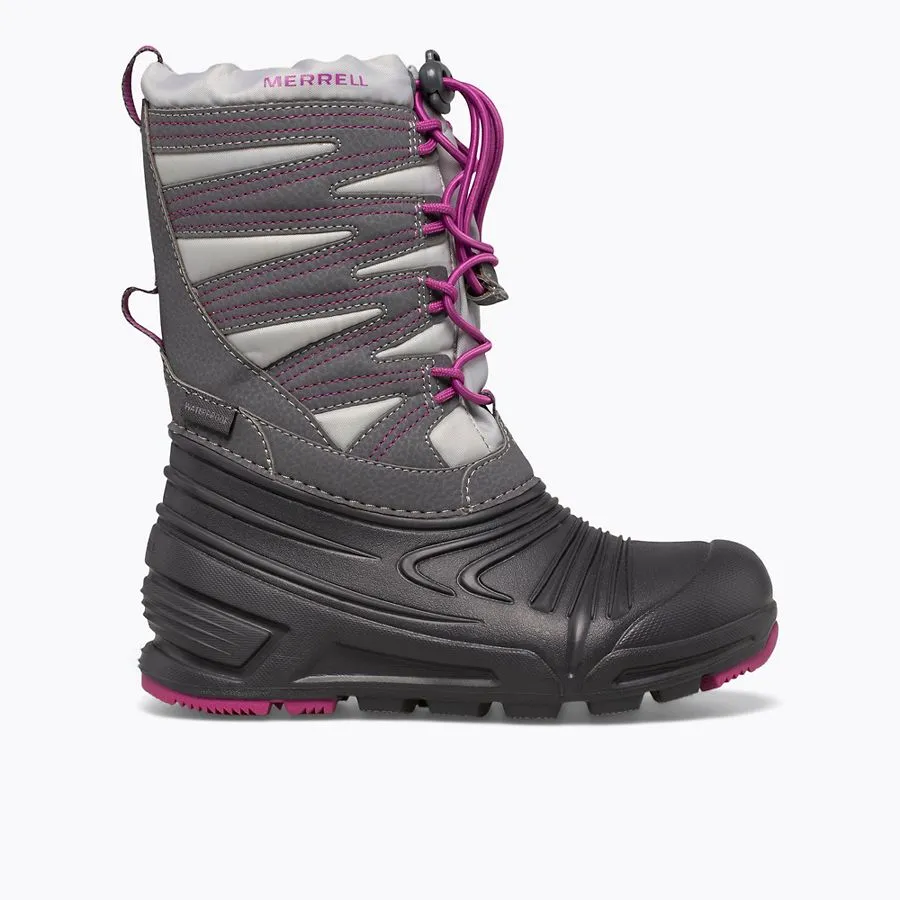 Abrasion resistant Merrell Grey/Berry Snow Quest Lite 3.0 Waterproof Children's/Youth Boot
