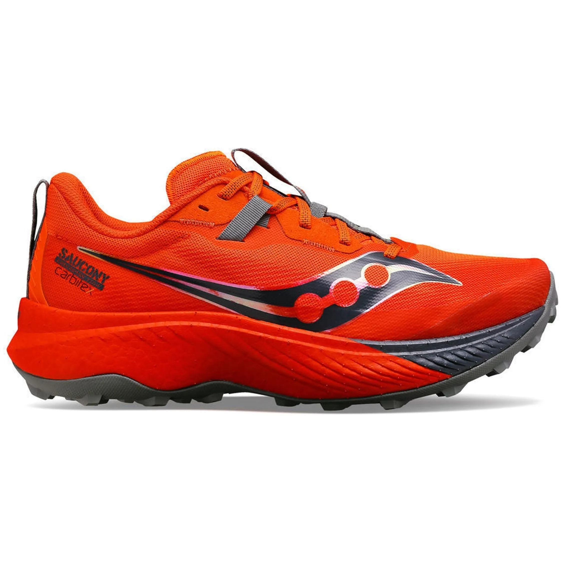 Saucony Endorphin Edge Mens Trail Running Shoes - Red Pure Black Foam Base