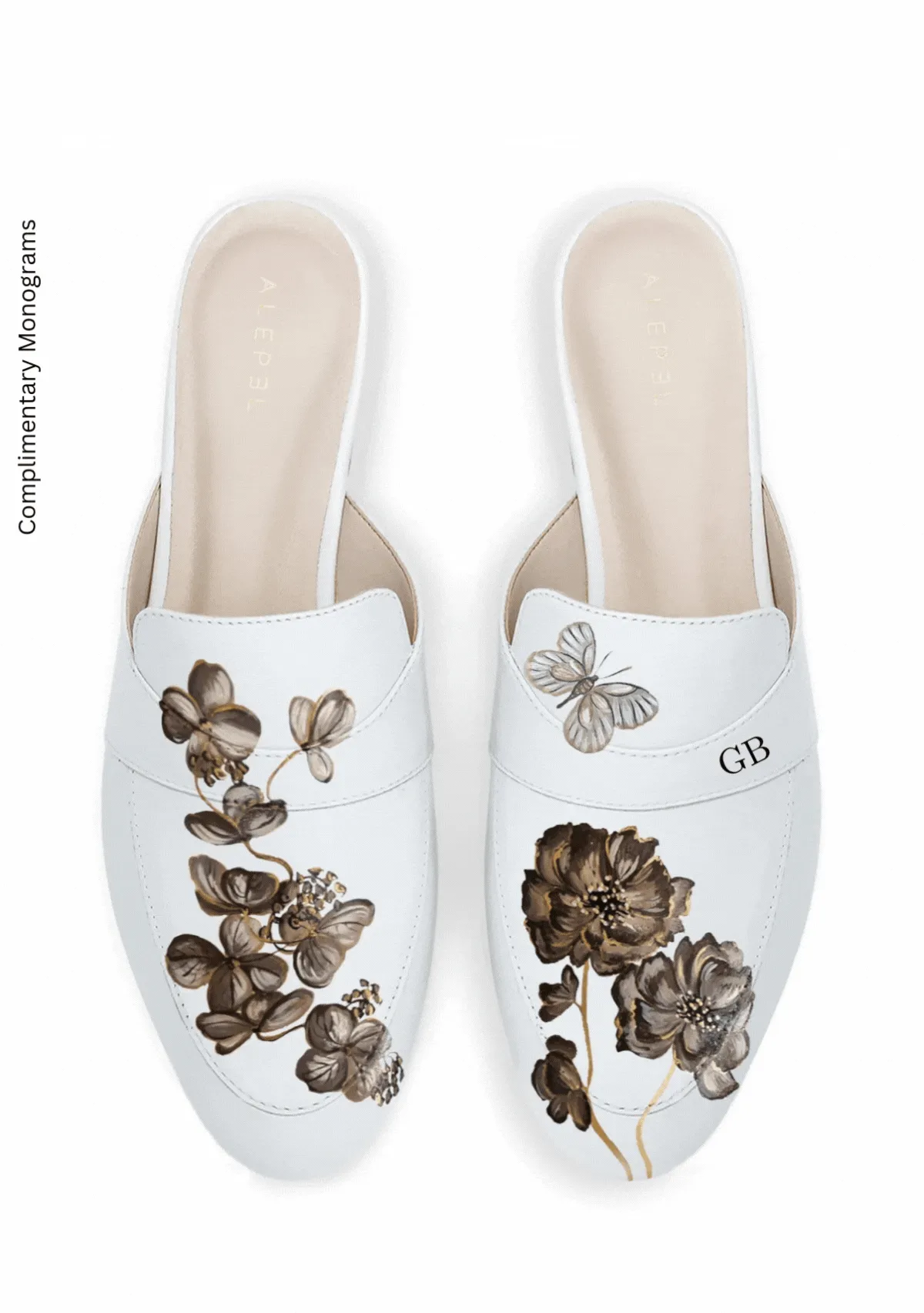 Ergonomic Design Lightweight Mesh Coffee Flowers White Mule