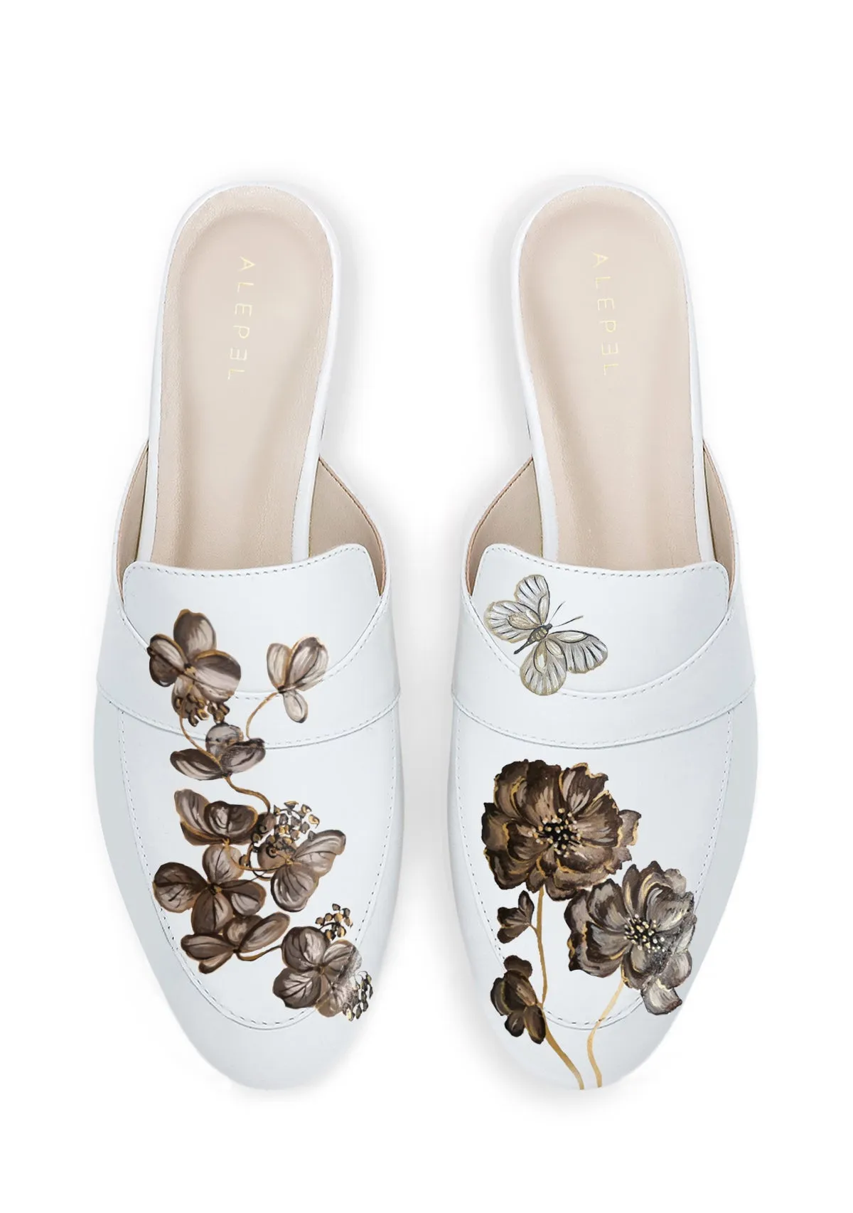 Coffee Flowers White Mule Quiet