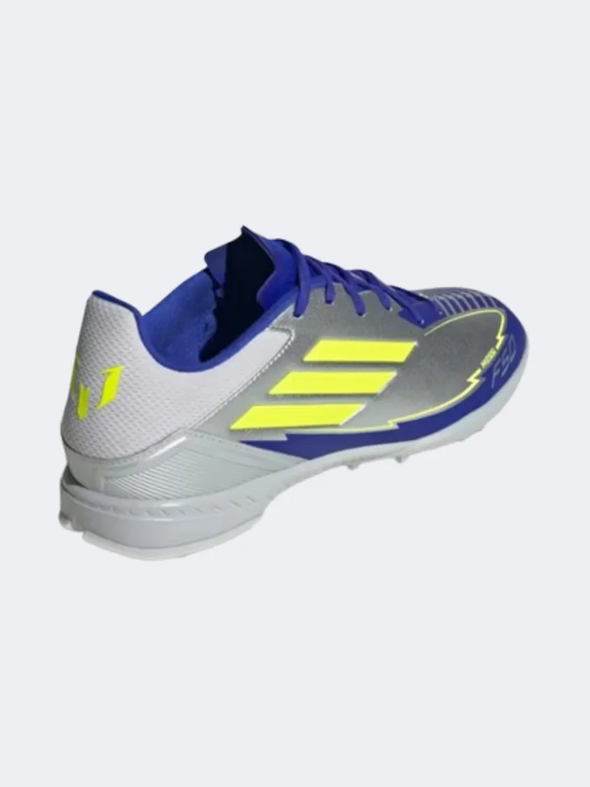 Pro Level Support Adidas F50 League Tf Messi Men Football Shoes Silver/Yellow/Blue