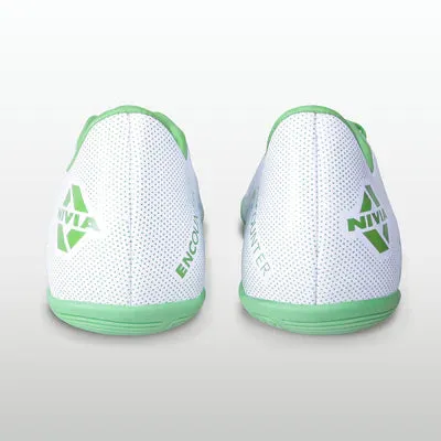 Enhanced comfort Match Time Nivia Encounter 10 Futsal Football Shoes for Men (White)