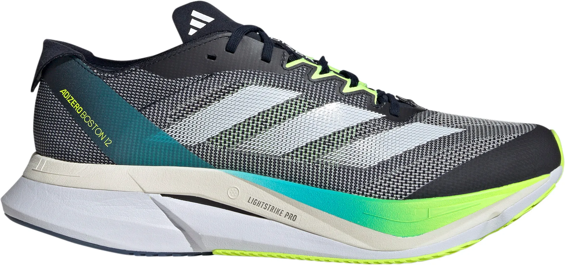 adidas Adizero Boston 12 Mens Running Shoes - Navy Hero Walk Foam Base
