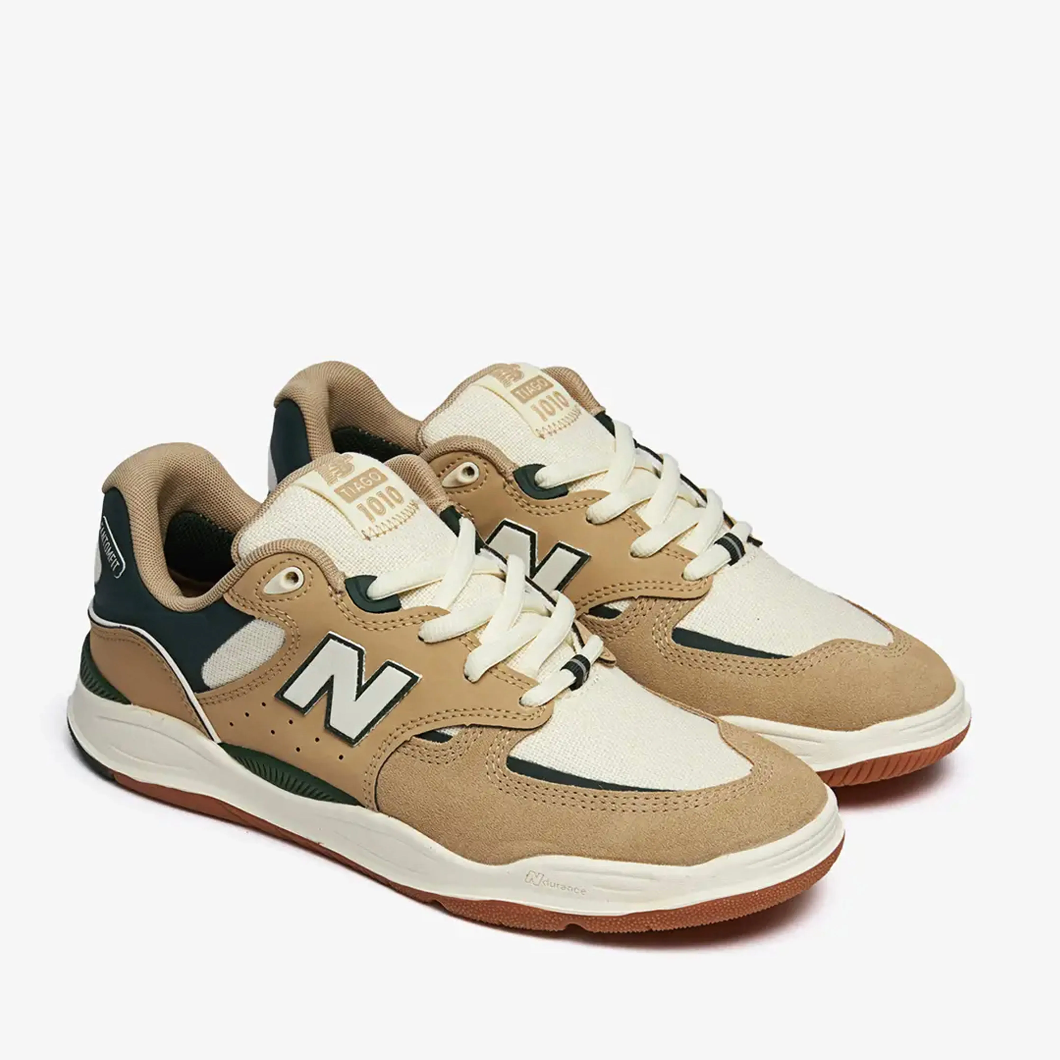 New Balance Numeric 1010 Tiago Lemos Skateboard Shoe - Tan / Forest Green Shock   Absorbing Reflective Design