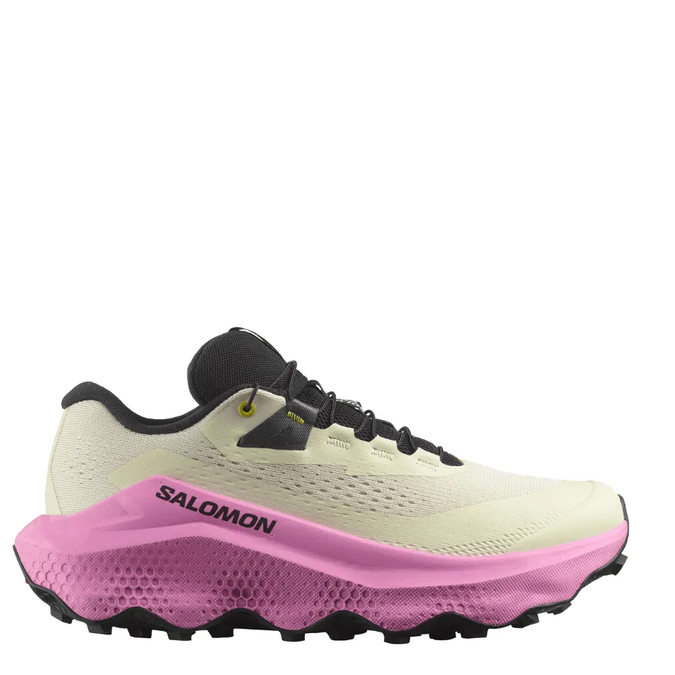 Salomon Women's Ultra Glide 3 Running Shoes in Almond Milk/Cyclamen/Black AW25 Easy on off Comfort Lock