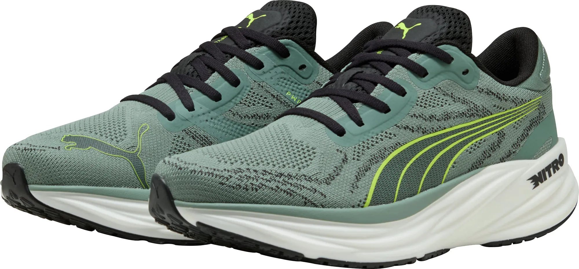Puma Magnify Nitro 2 Mens Running Shoes - Green Reinforced toe Tone Play