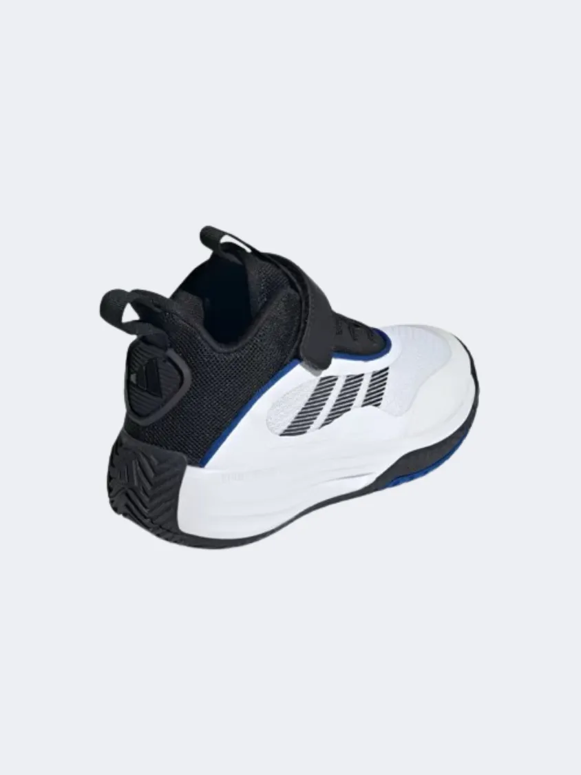 Adidas Own The Game 3 Kids Basketball Shoes White/Black Collapsible Heel