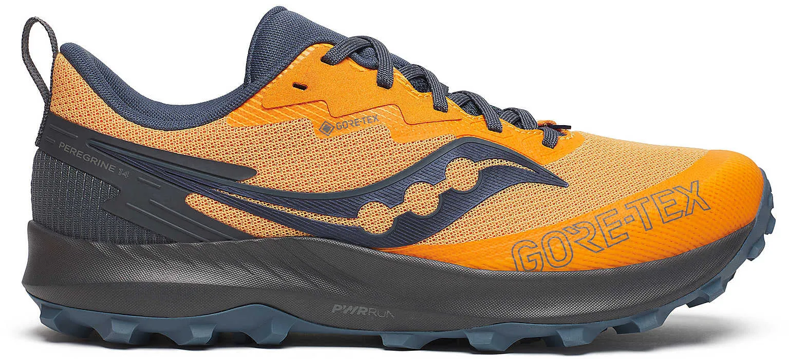 Dive Gear Core Flex Saucony Peregrine 14 GORE-TEX Mens Trail Running Shoes - Orange