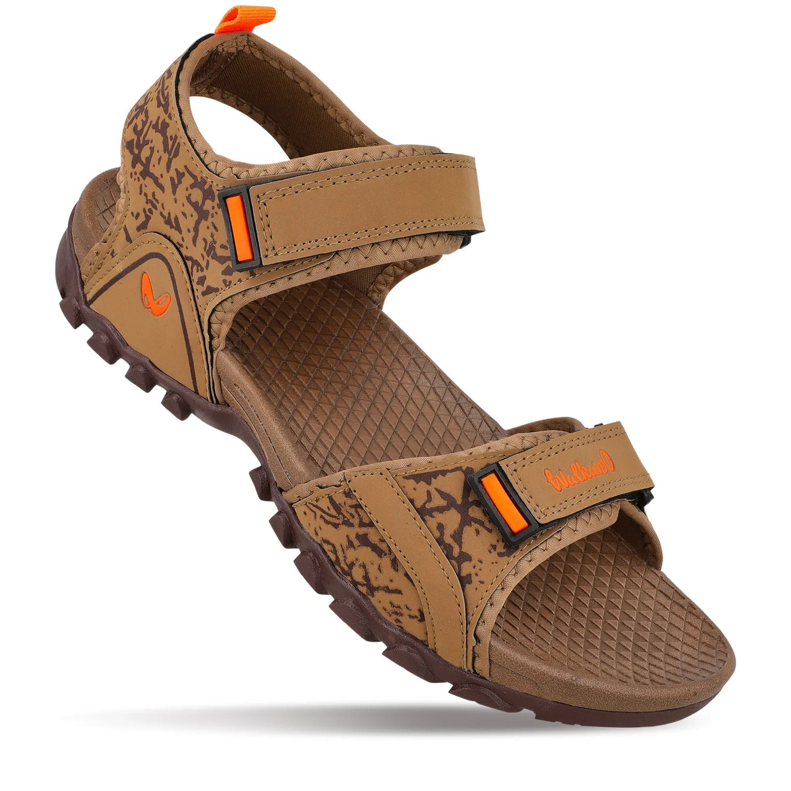 Errand Style Stylish Open-toe Sandals Walkaroo Men Sandals  - WC4418 Camel