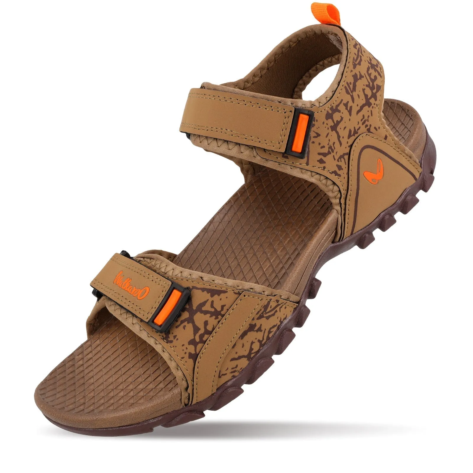 Walkaroo Men Sandals  - WC4418 Camel Stylish Flip-flops for Travel Simple Footwear
