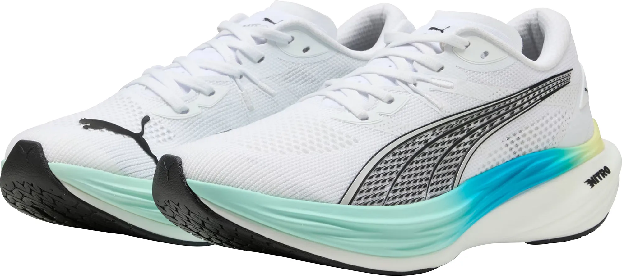 Puma Deviate Nitro 3 Mens Running Shoes - White Buckle Fit Style Goal
