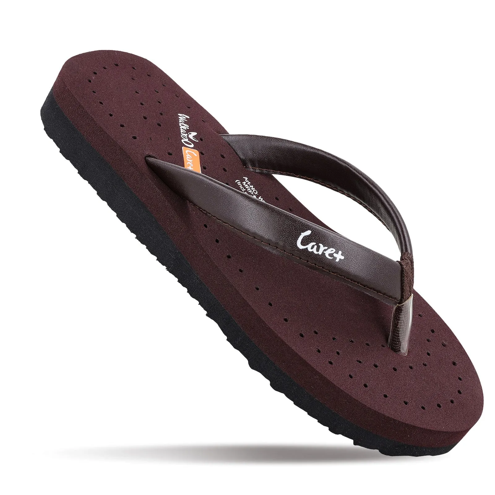 Walkaroo Women's Care Plus Flip-Flop  - WH3967 Brown Outdoor Relaxation Gear Effortless Comfort