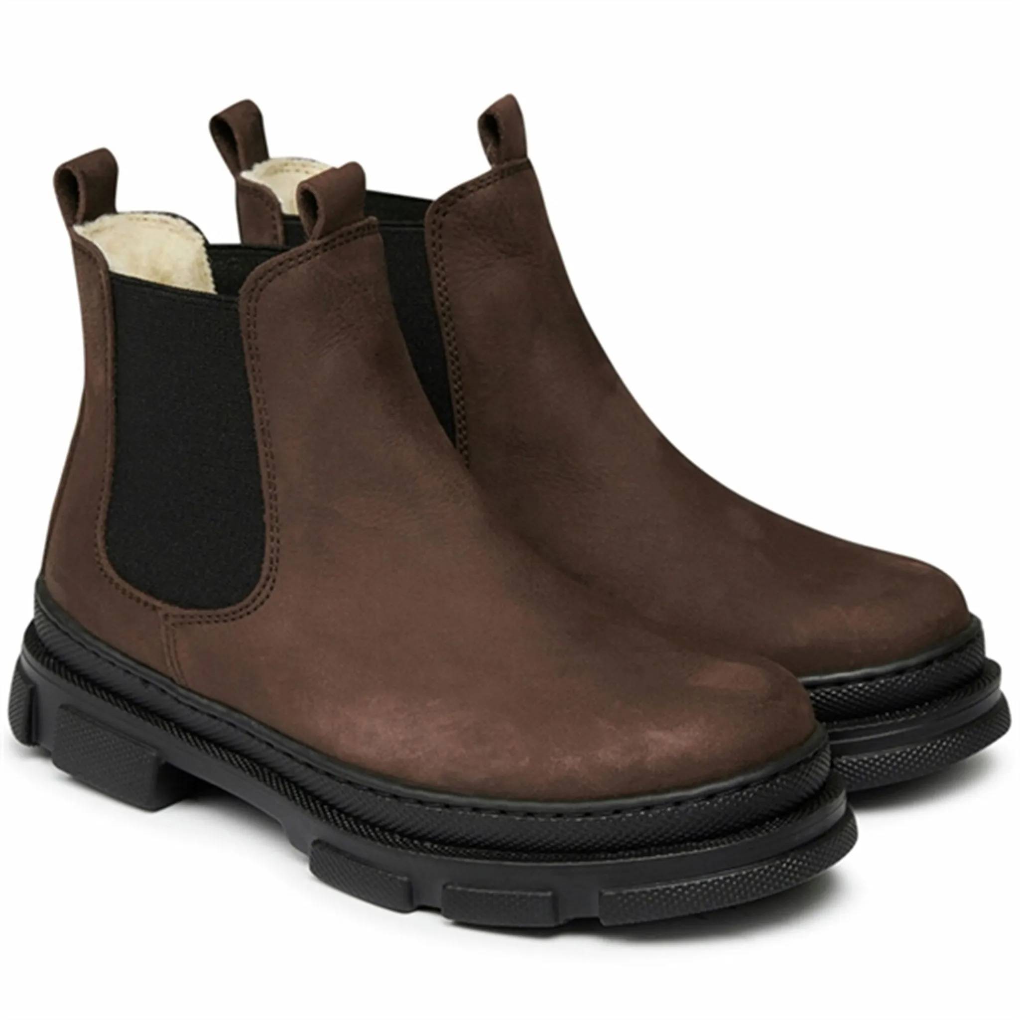 Reinforced Angulus Chelsea Boots w Elastic and Wool Lining Brown/Black