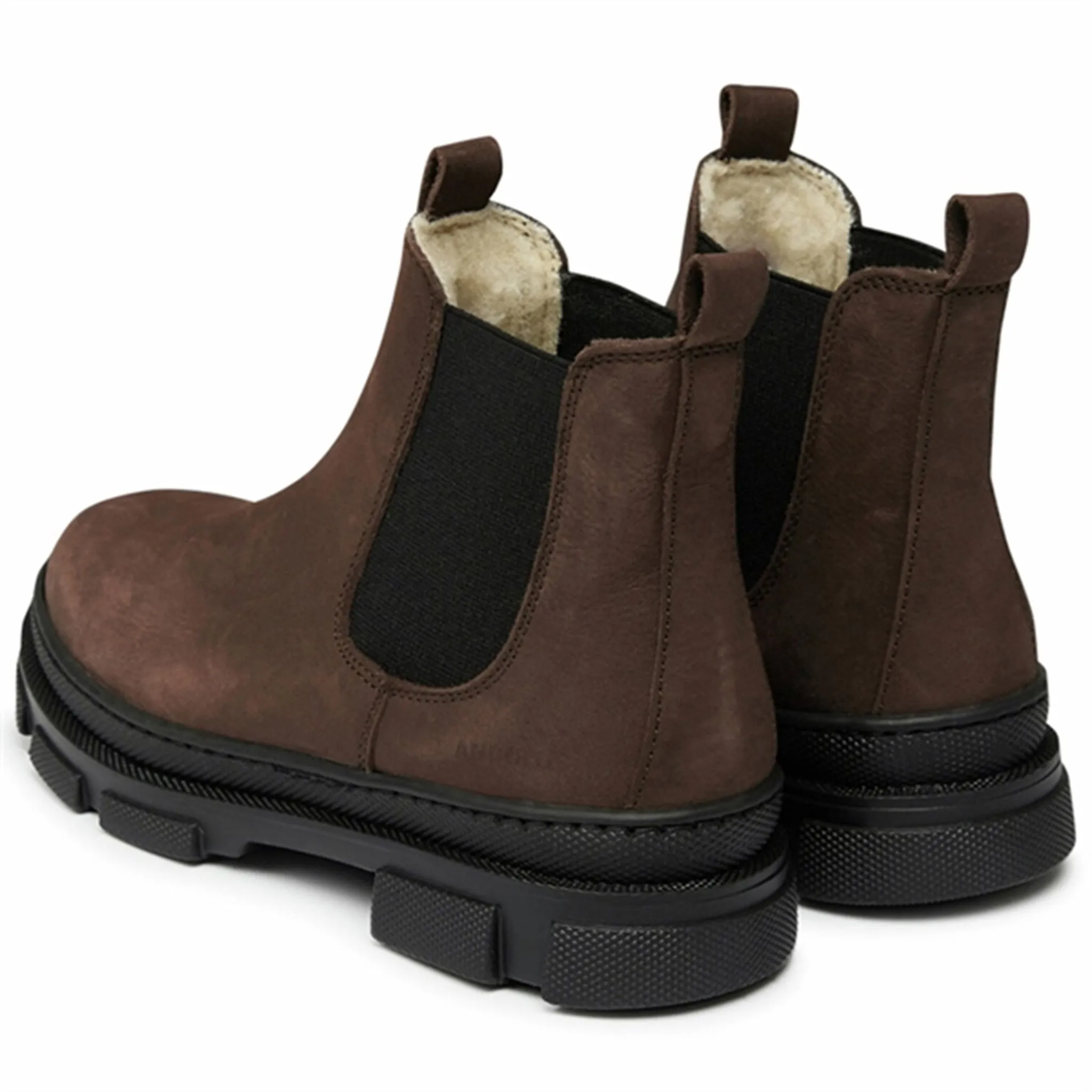 Chilly Adventures Angulus Chelsea Boots w Elastic and Wool Lining Brown/Black