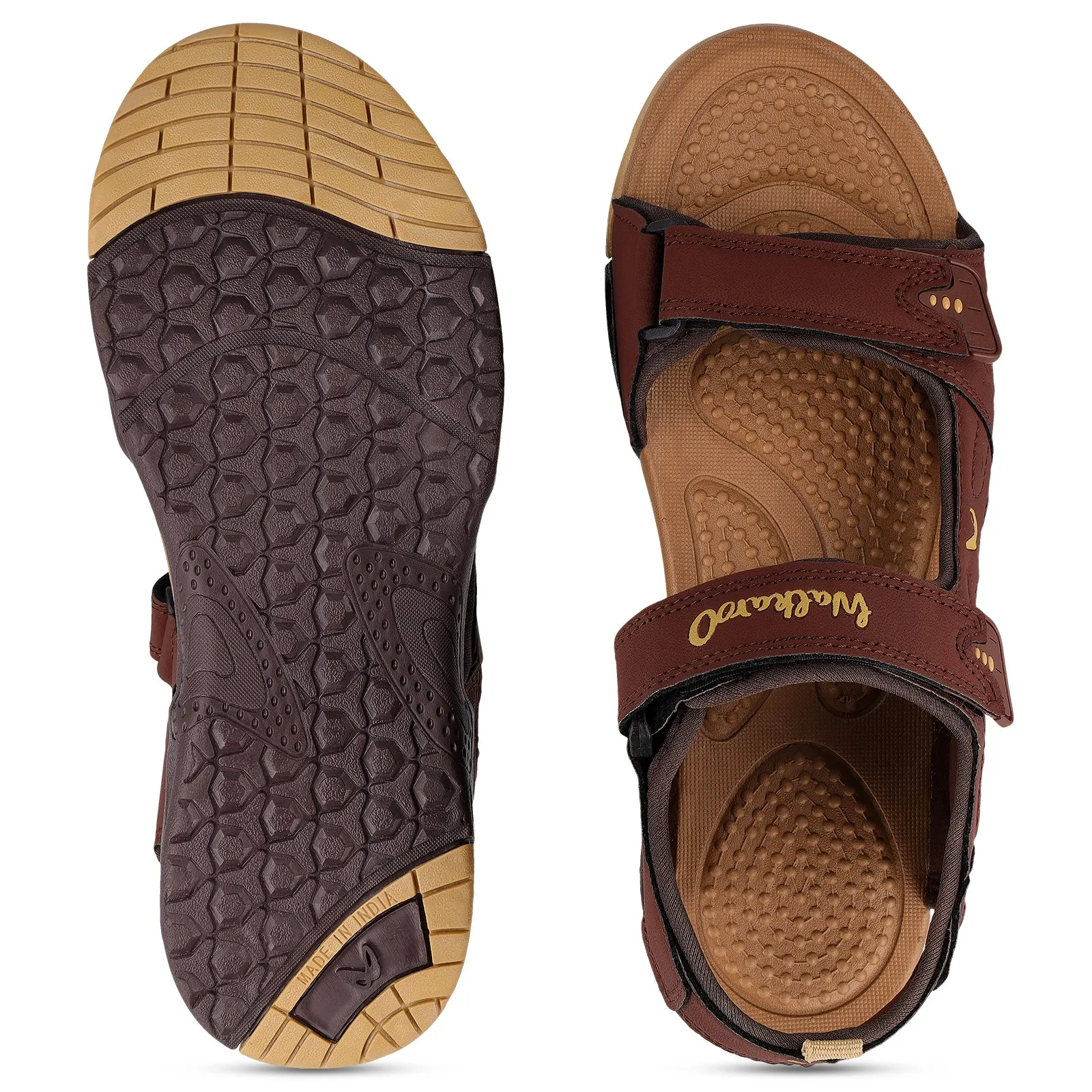 Walkaroo Men Sandals  - WC4381 Tan Practical