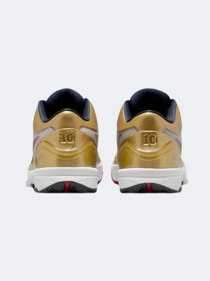 Smooth Sling Outdoor Use Nike Kobe Iv Protro Men Basketball Shoes Metallic Gold/White