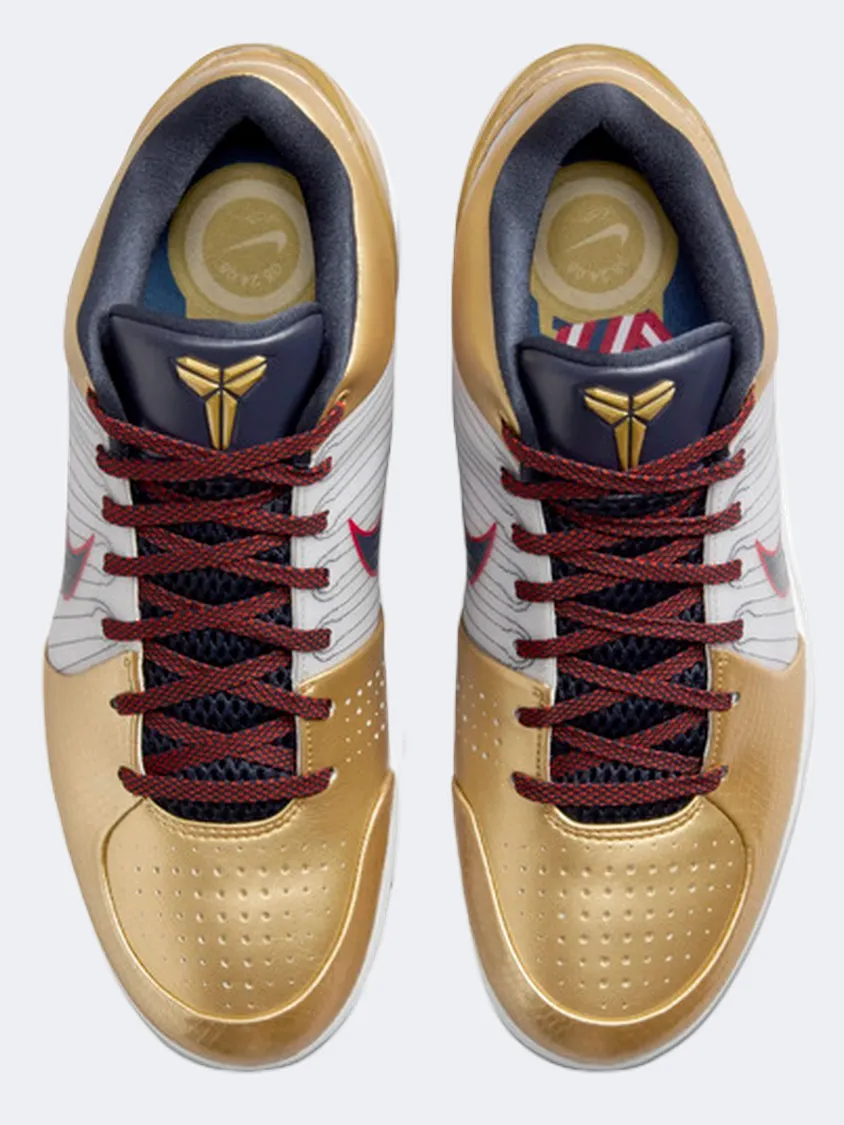 Nike Kobe Iv Protro Men Basketball Shoes Metallic Gold/White Synthetic Outsole Seamless Upper
