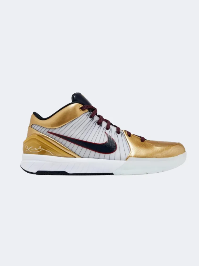 Tensile Weave Nike Kobe Iv Protro Men Basketball Shoes Metallic Gold/White