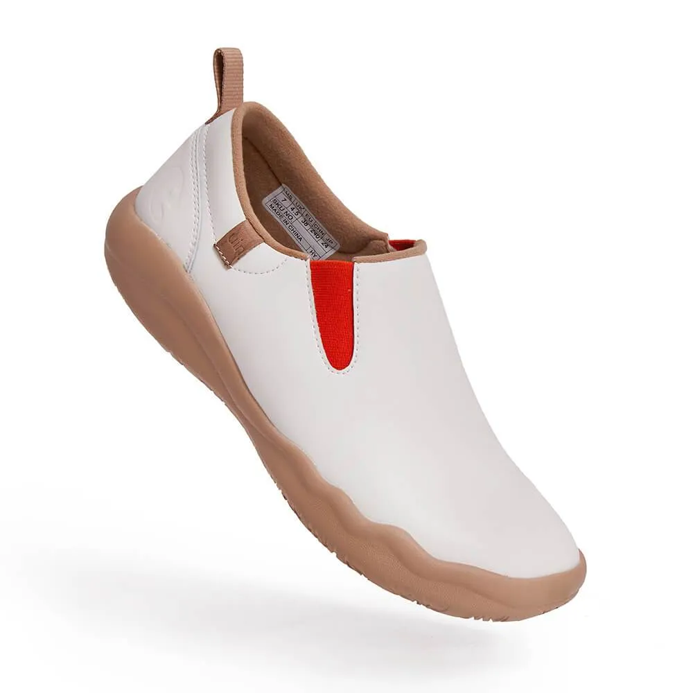 Reliable Cushioning Comfortable Slip-on Design Cuenca White Split Leather Men