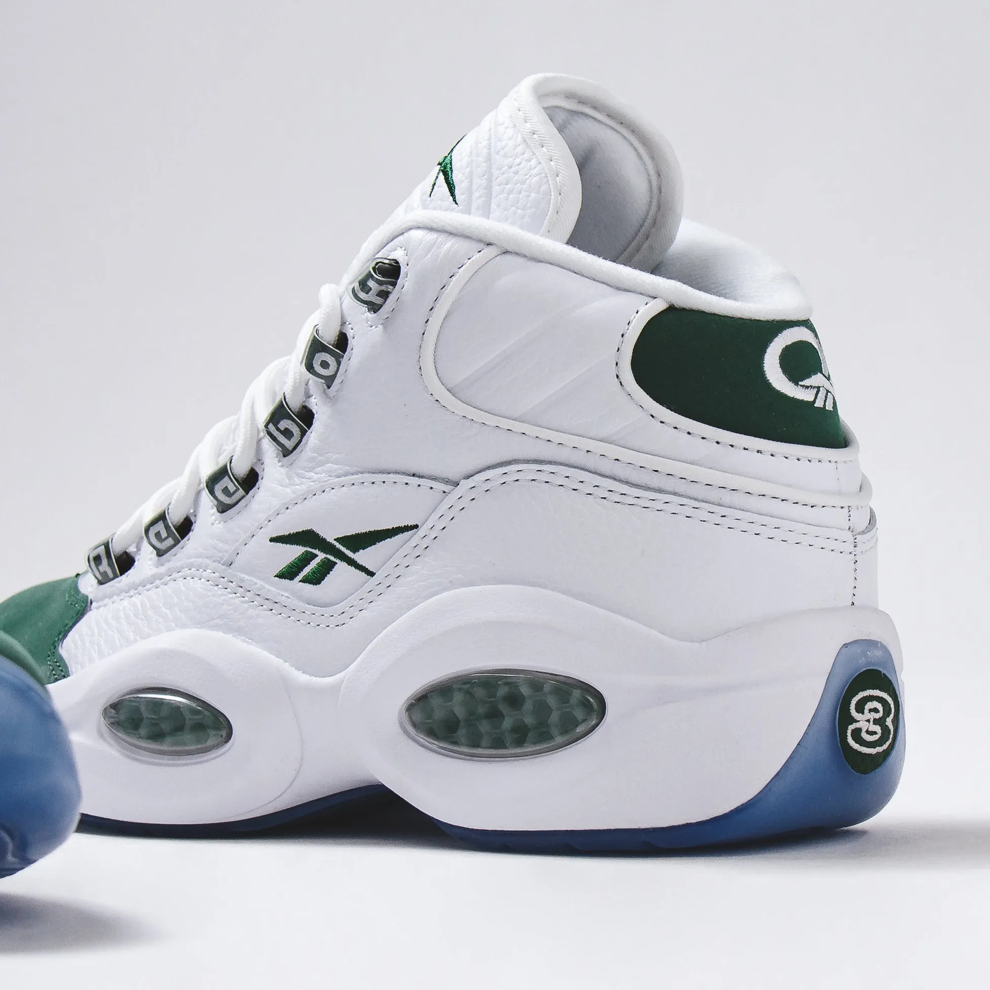 ShockDispersing Reebok Classics Basketball Men Question Mid Allen Iverson White Green ID6690
