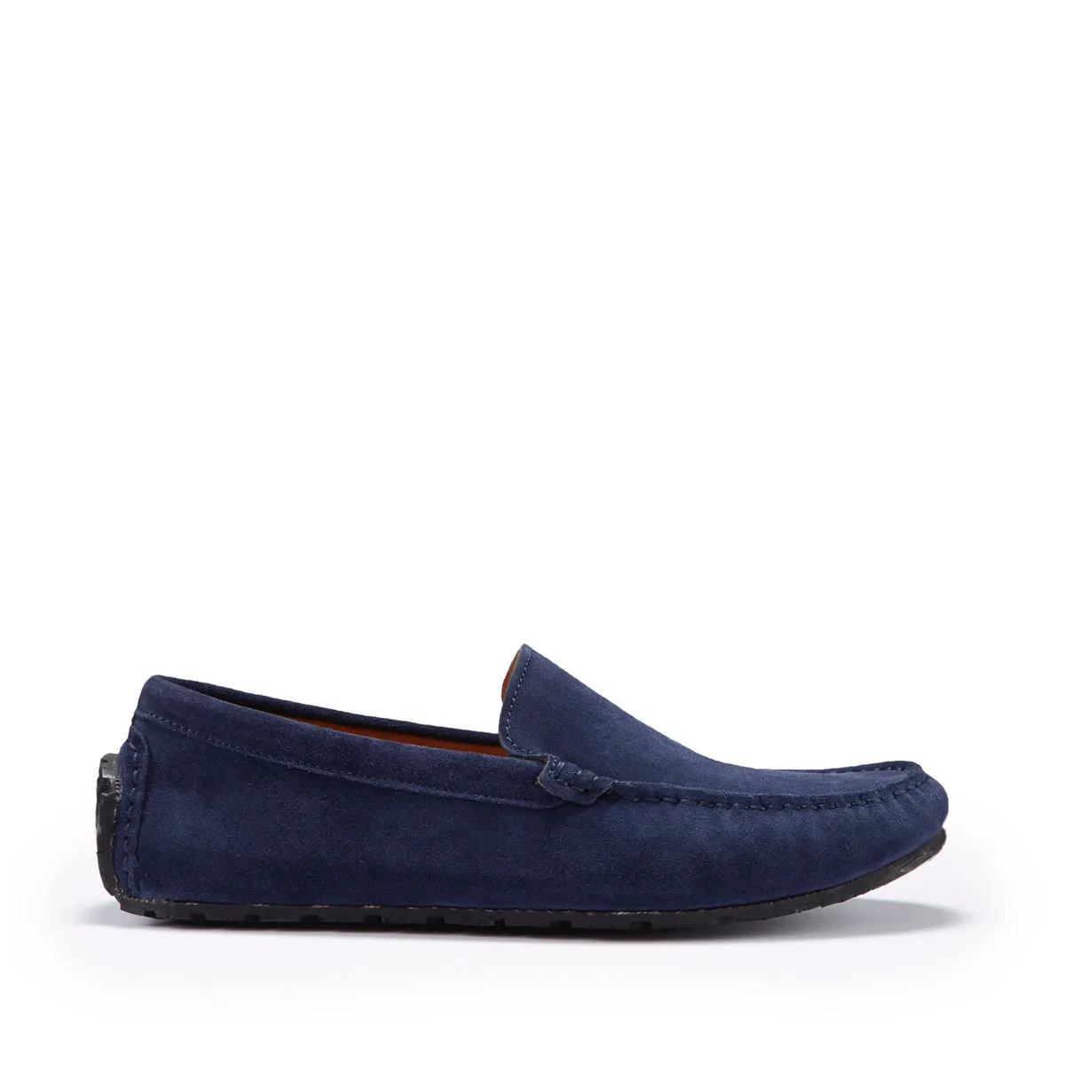 Tyre Sole Driving Loafers, navy blue suede High Quality Park Path