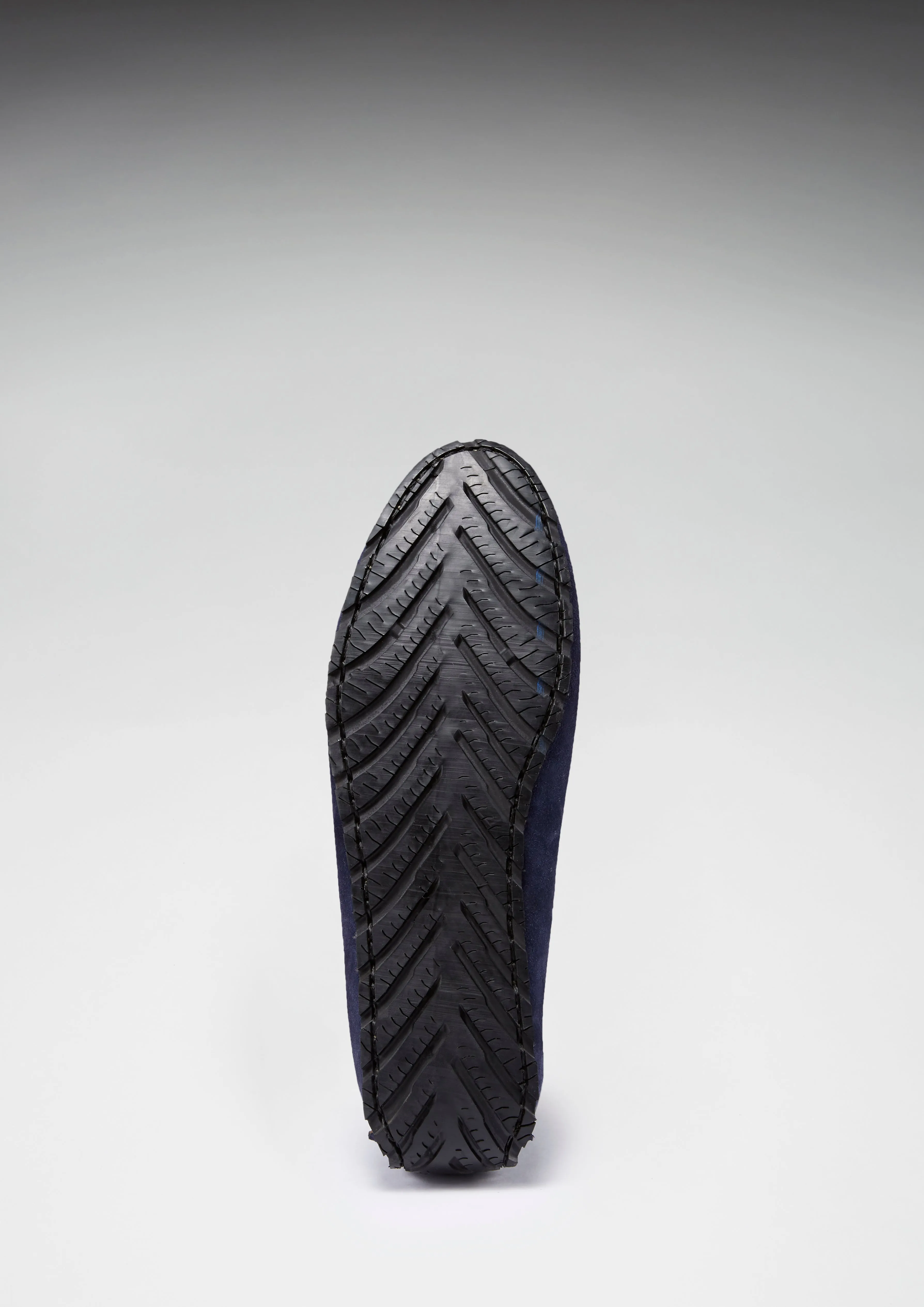 Pull Tab Tyre Sole Driving Loafers, navy blue suede