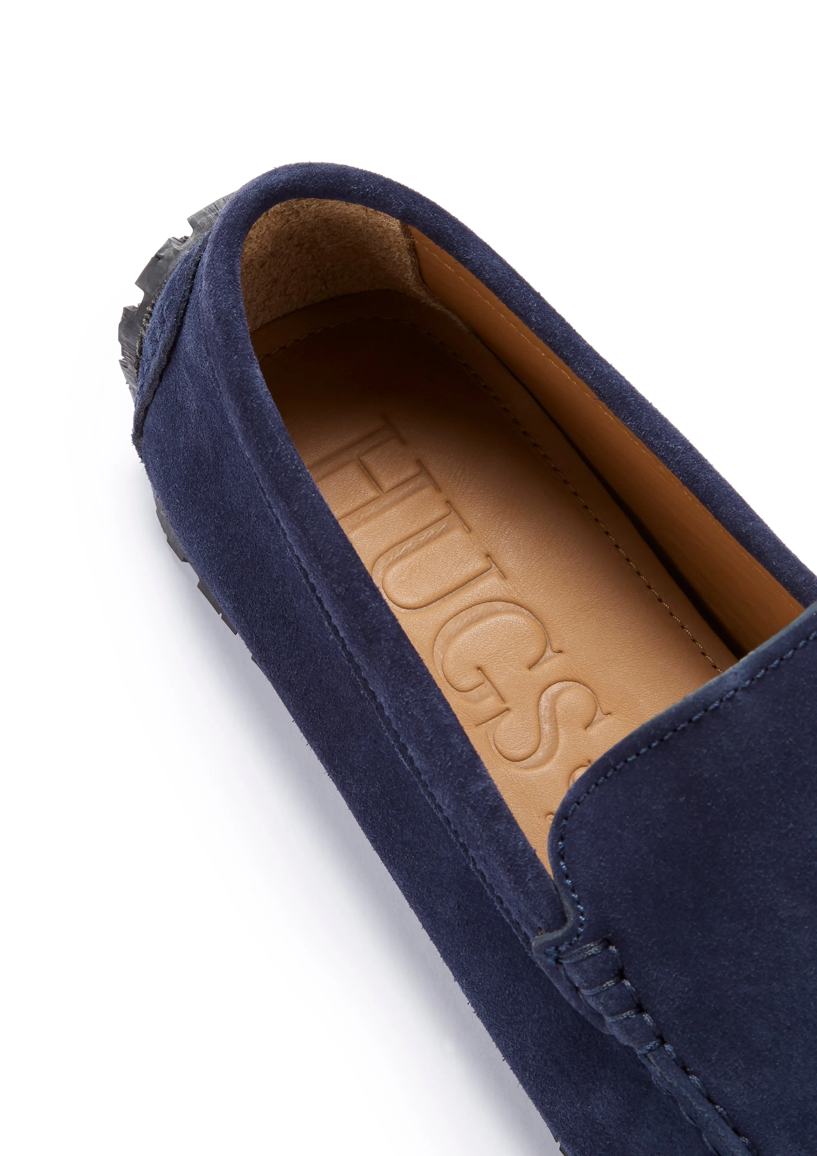 Tyre Sole Driving Loafers, navy blue suede Firm Guard Light Path