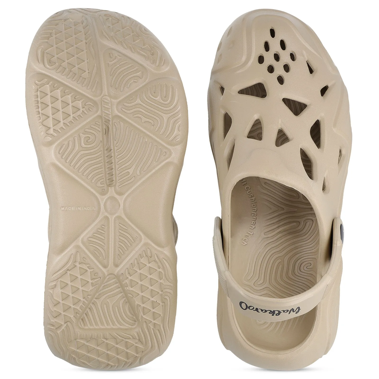 Flexible Soft Walkaroo Men's Clogs  - WC8763 Khaki
