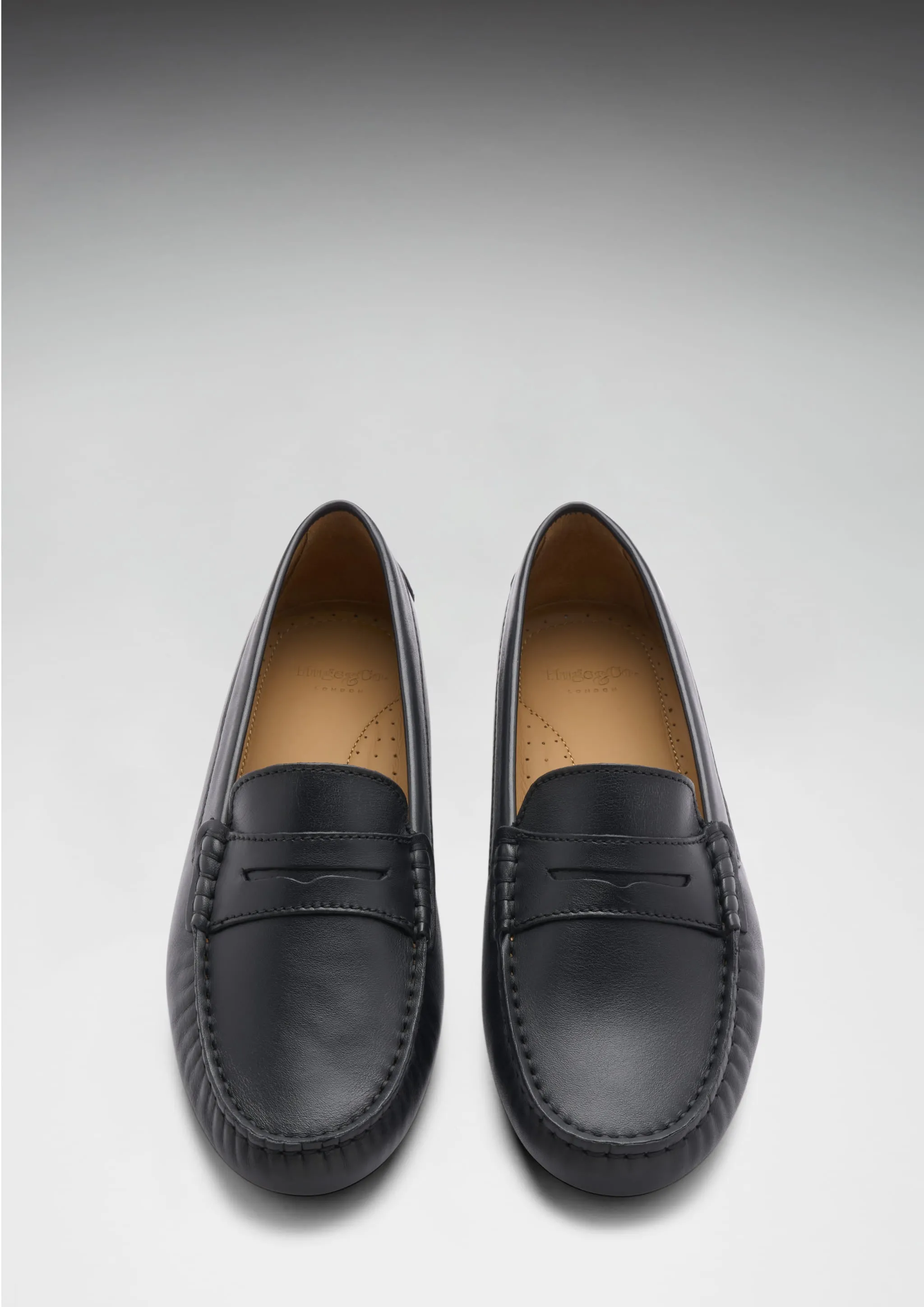 True Steps Women's Penny Driving Loafers, black leather