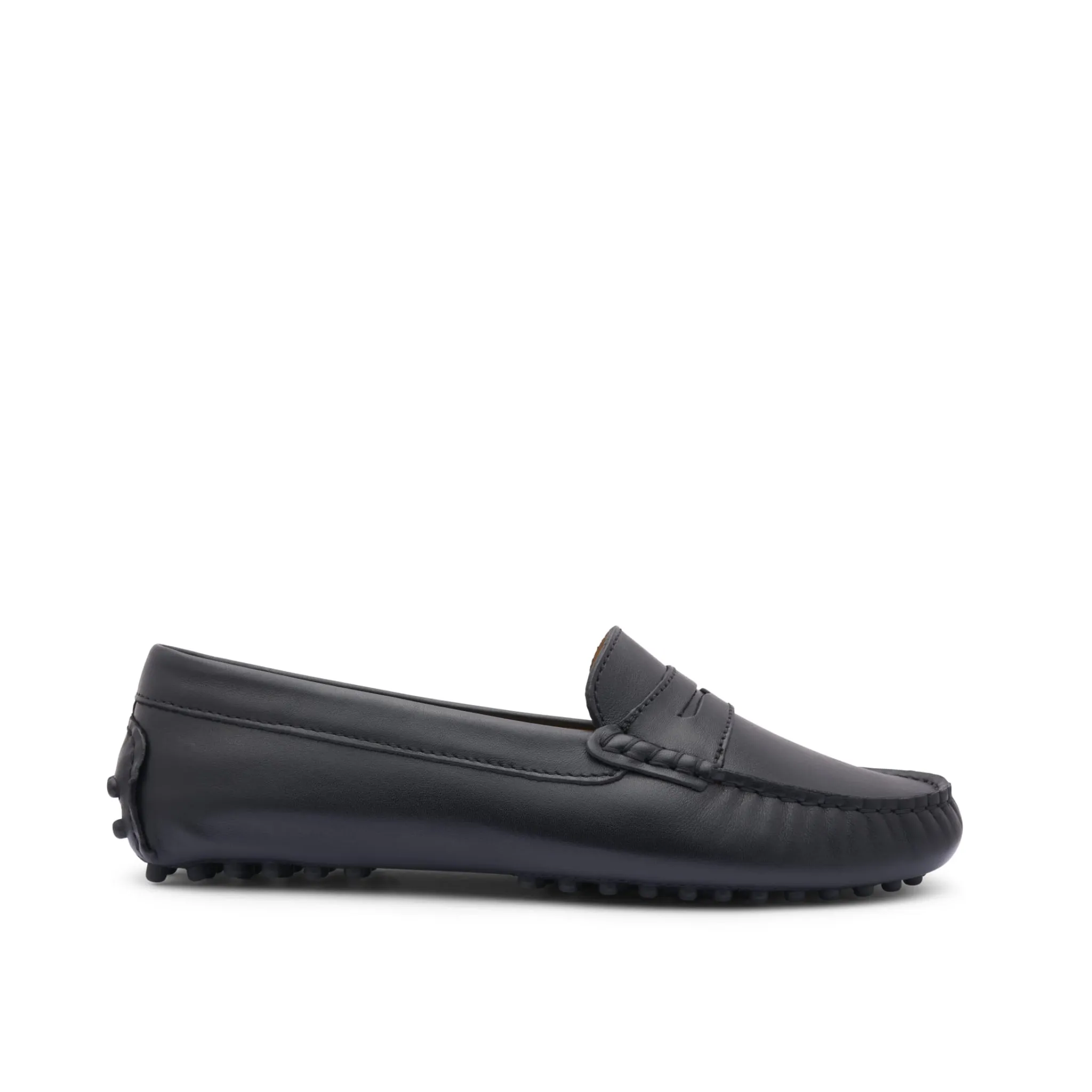 Women's Penny Driving Loafers, black leather Morning Stroll Light Flow