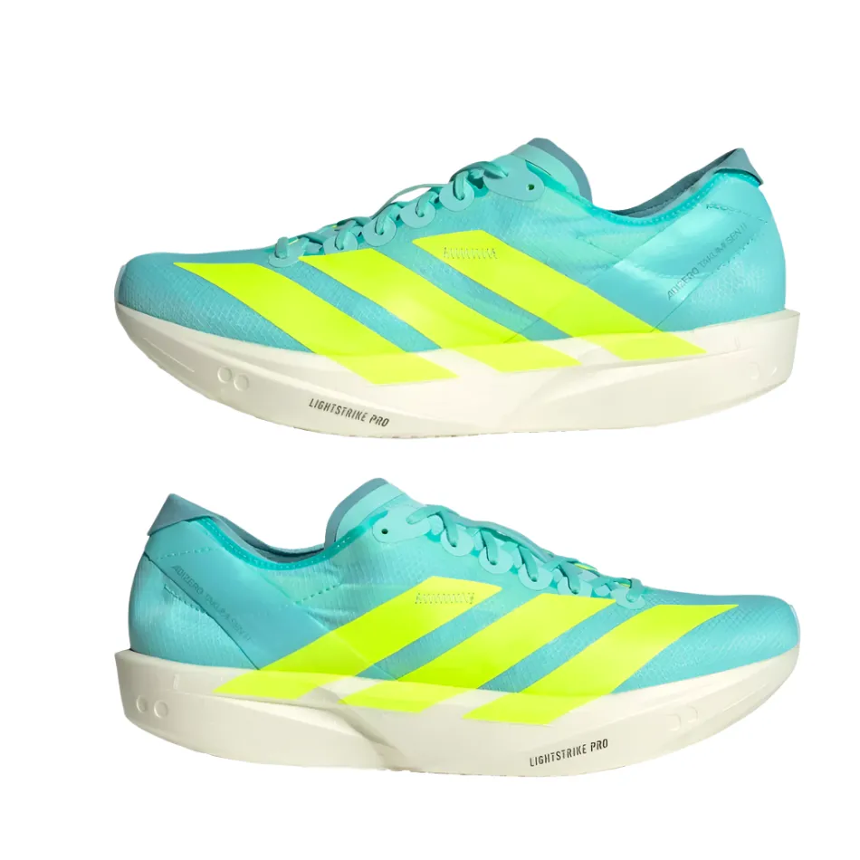 Light - colored Adidas Men's Takumi Sen 11 Running Shoes in Flash Aqua/Zero Metalic /Mint Ton AW25