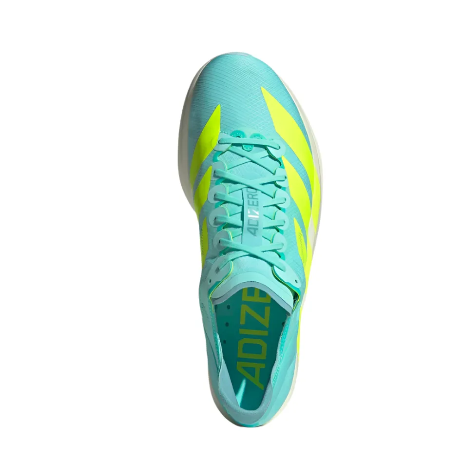 group running shoes running in a rope bridge area shoes Adidas Men's Takumi Sen 11 Running Shoes in Flash Aqua/Zero Metalic /Mint Ton AW25