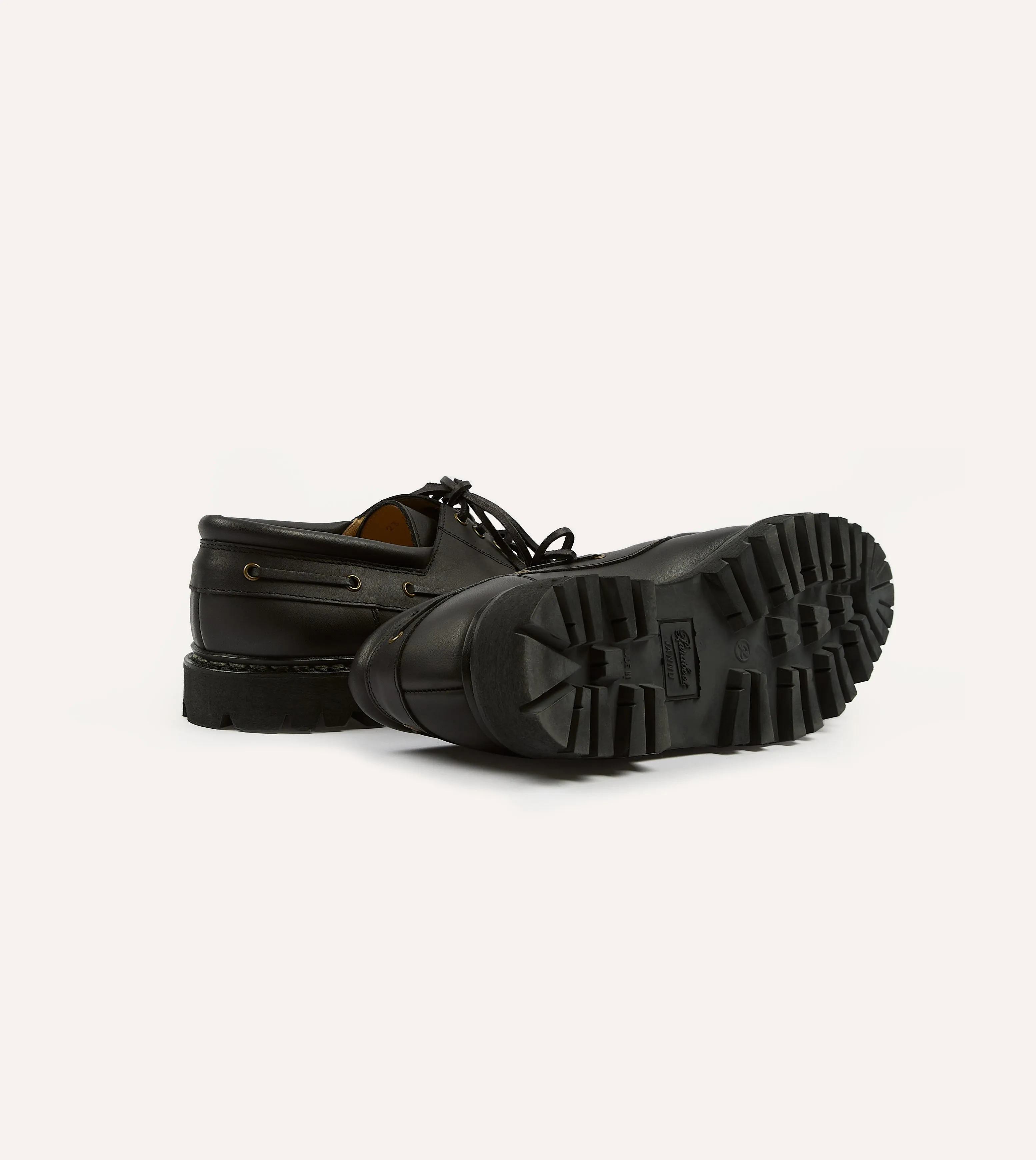 Paraboot Chimey Noir Calf Leather Derby Shoe Calm Step Action Ready