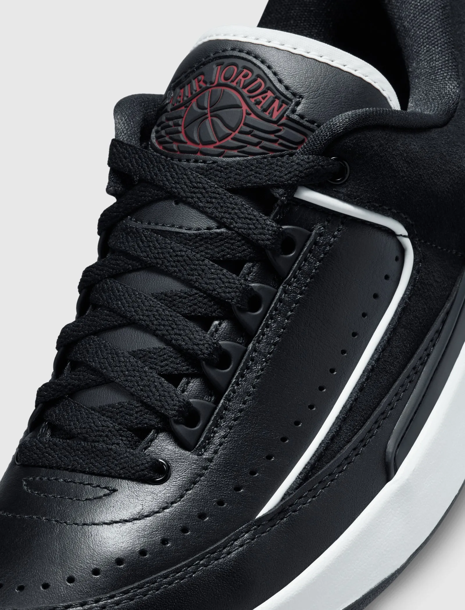 Soft Tone Comfort Cushion WOMENS AIR JORDAN 2 LOW "BLACK/ VARSITY RED"