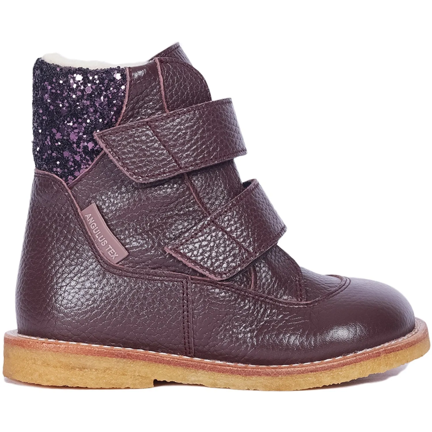 Anti-slip Angulus Dusty Aubergine/Aubergine Glitter TEX & Velcro Boot