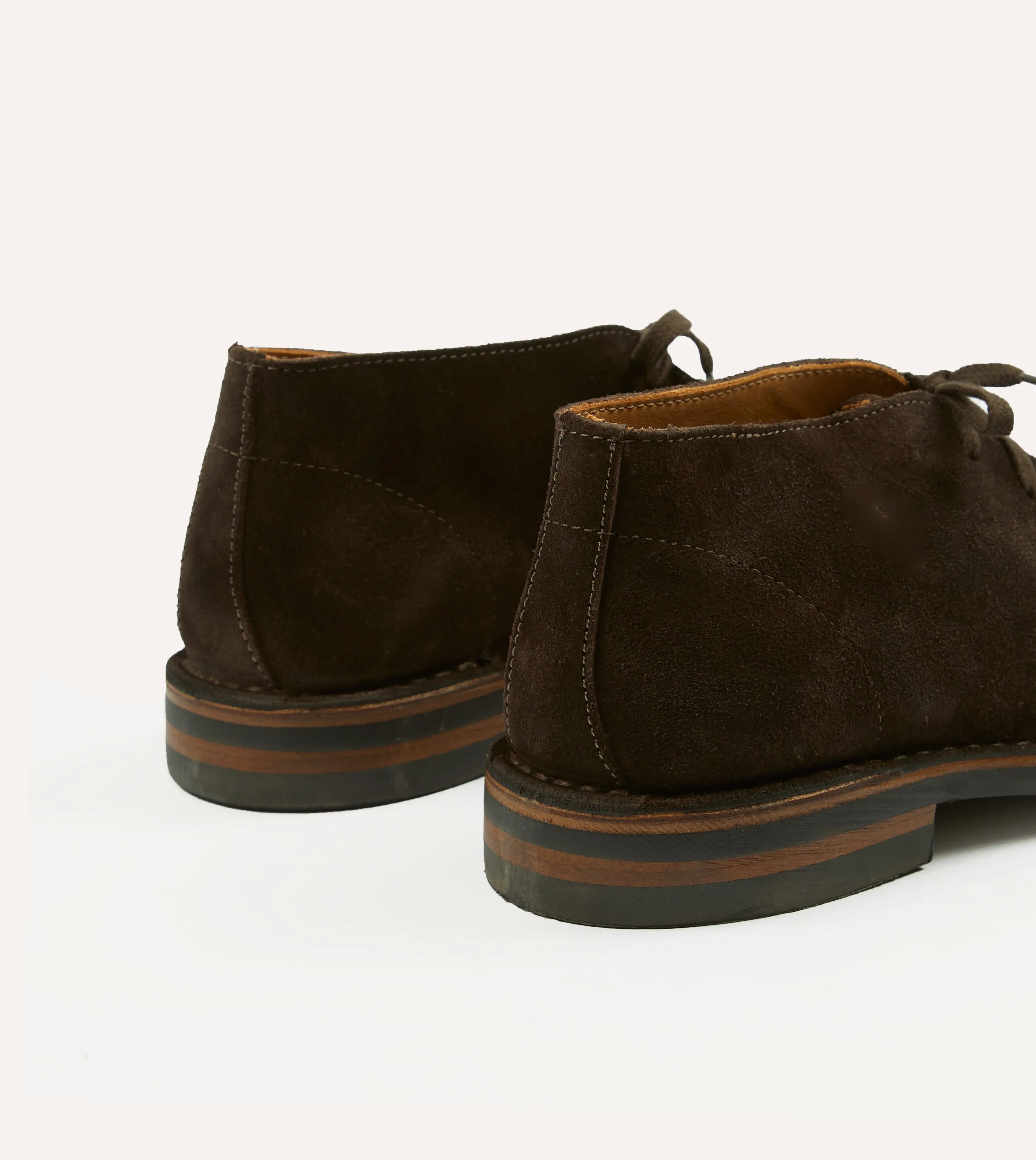 Swift Glide Crosby Moc-Toe Chukka Boot Dark Brown Roughout Suede with Rubber Sole