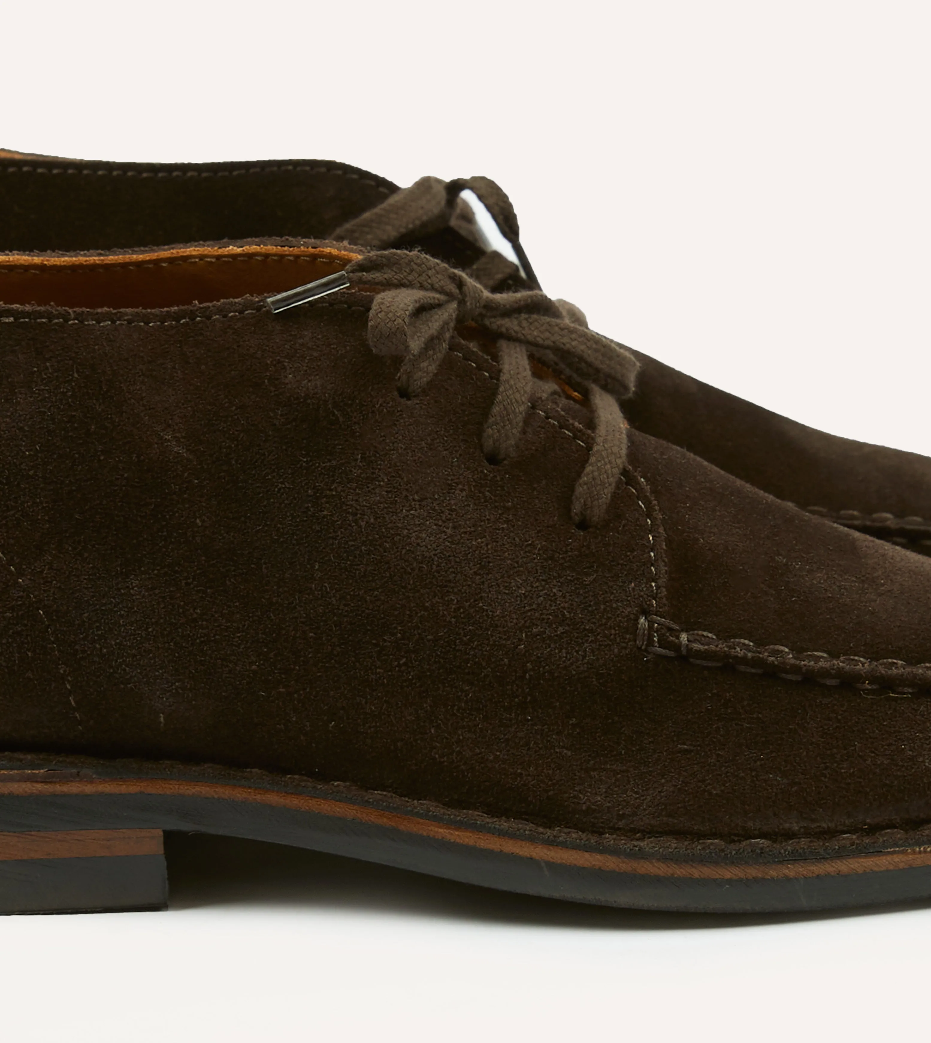 Crosby Moc-Toe Chukka Boot Dark Brown Roughout Suede with Rubber Sole Magic Mood
