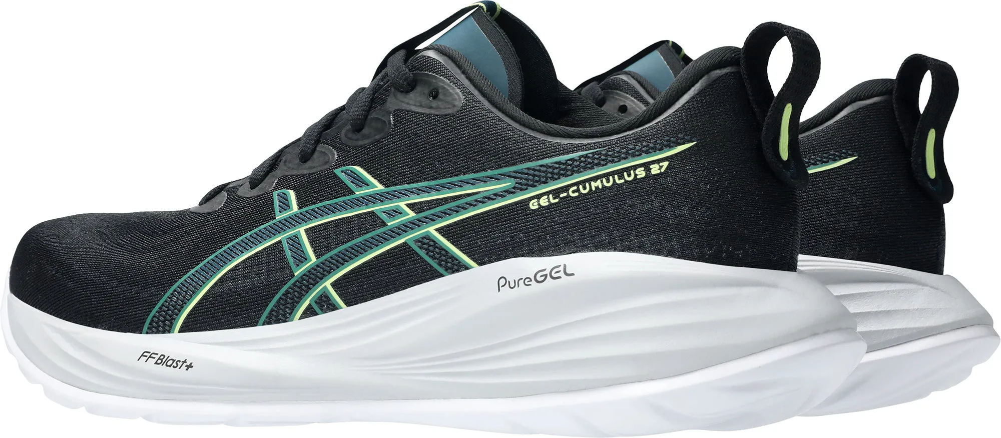 Asics Gel Cumulus 27 Mens Running Shoes - Black Shine Tone Leg Long