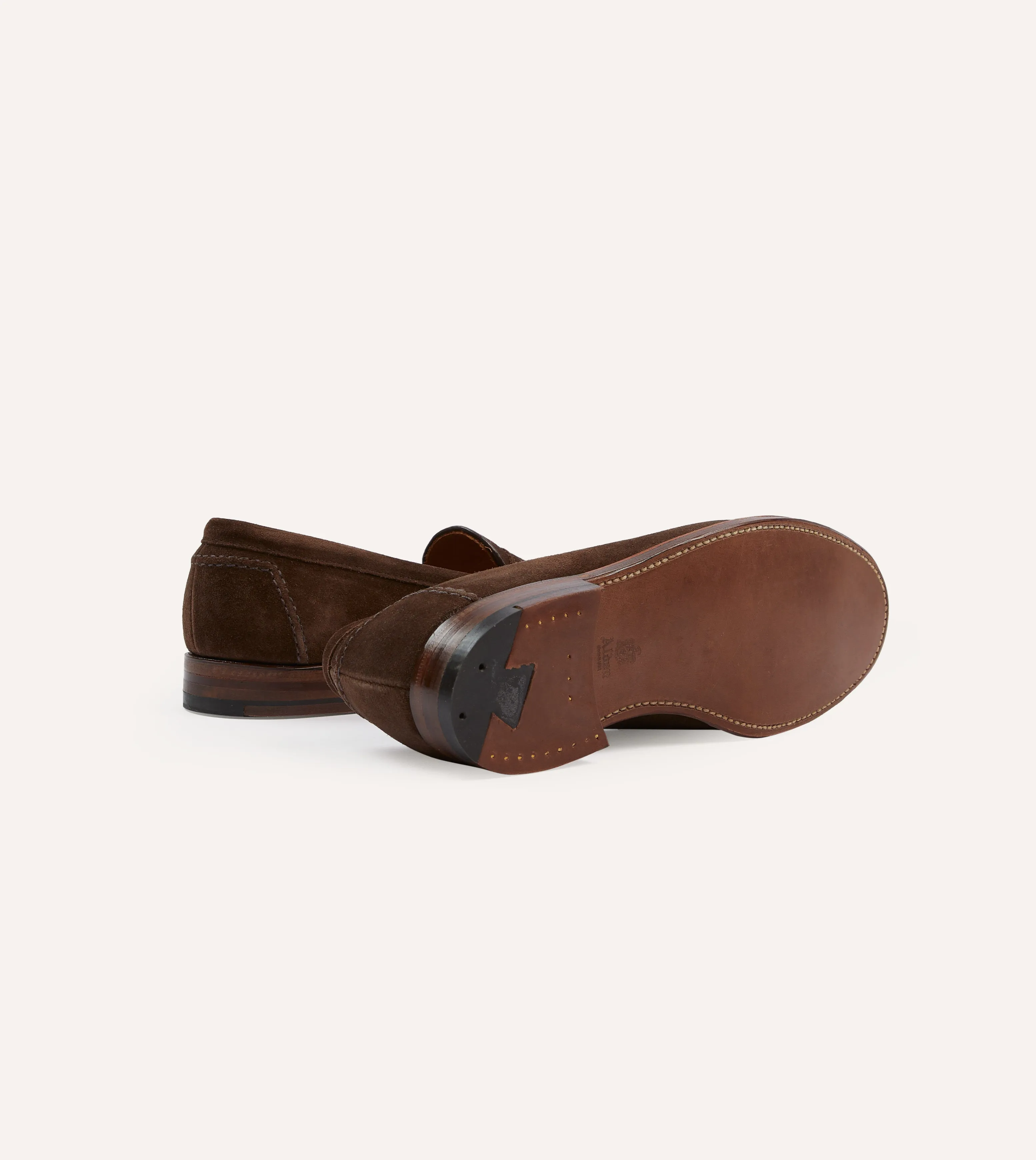 Alden Brown Suede Penny Loafer Body Align