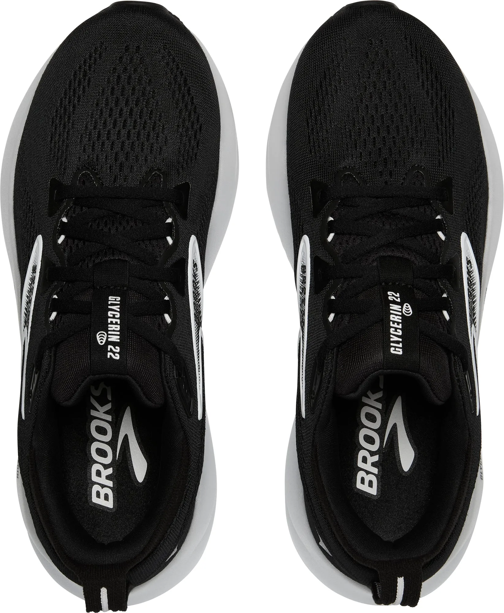 Foot Support Enhanced grip Brooks Glycerin 22 Mens Running Shoes - Black