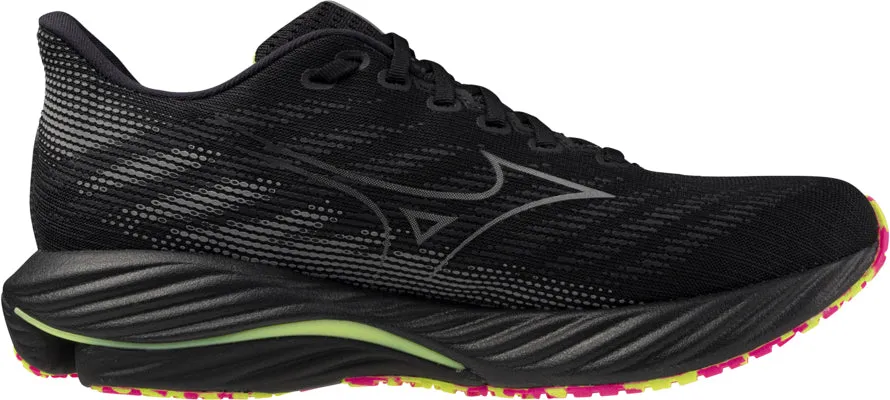 Responsive Cushion Fitness Lovers Garden Walk Mizuno Wave Rider 28 Running Shoes - Black