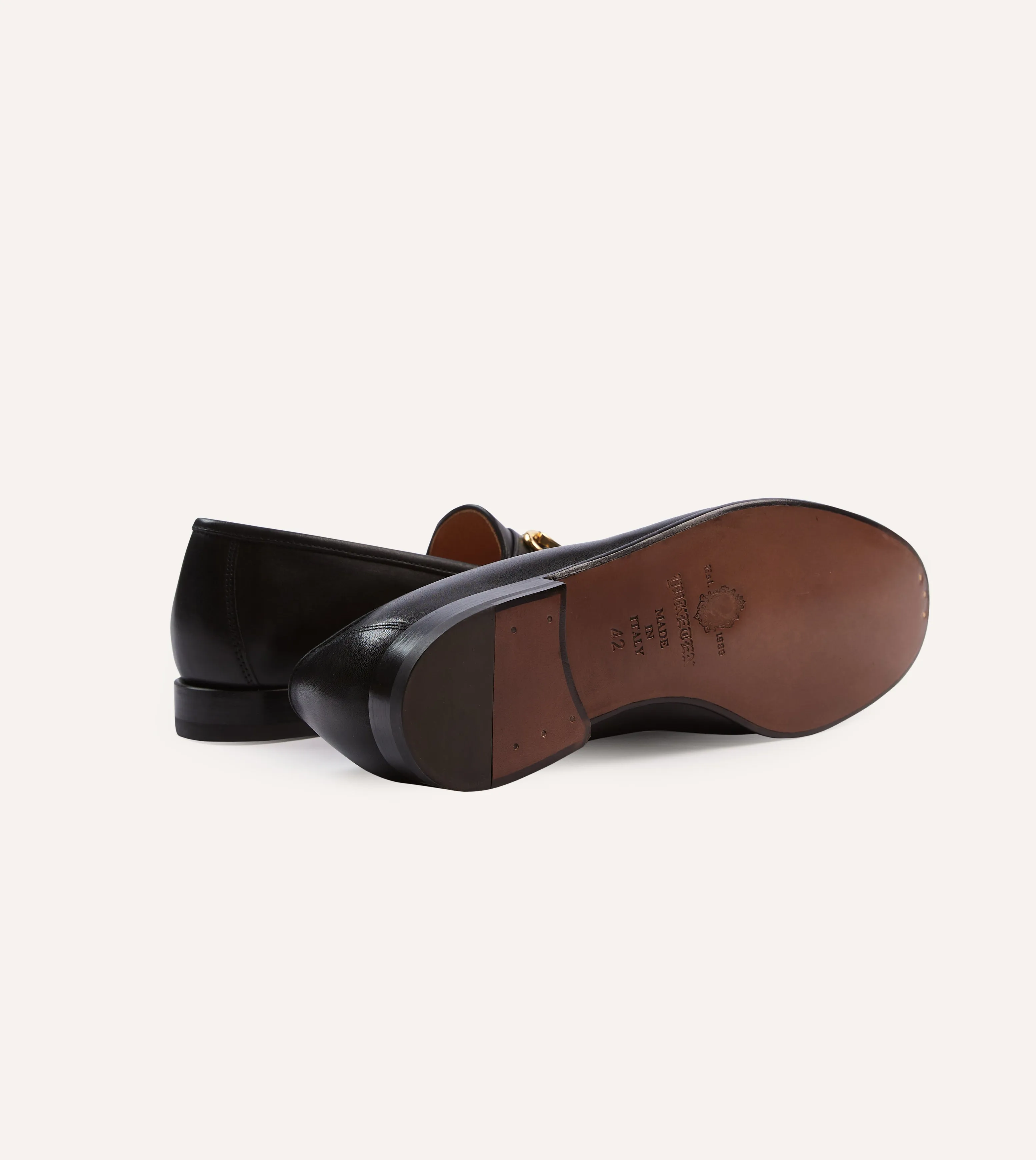 Yuketen Moc Ischia Black Leather Bit Loafer Forest Path Hill Walk