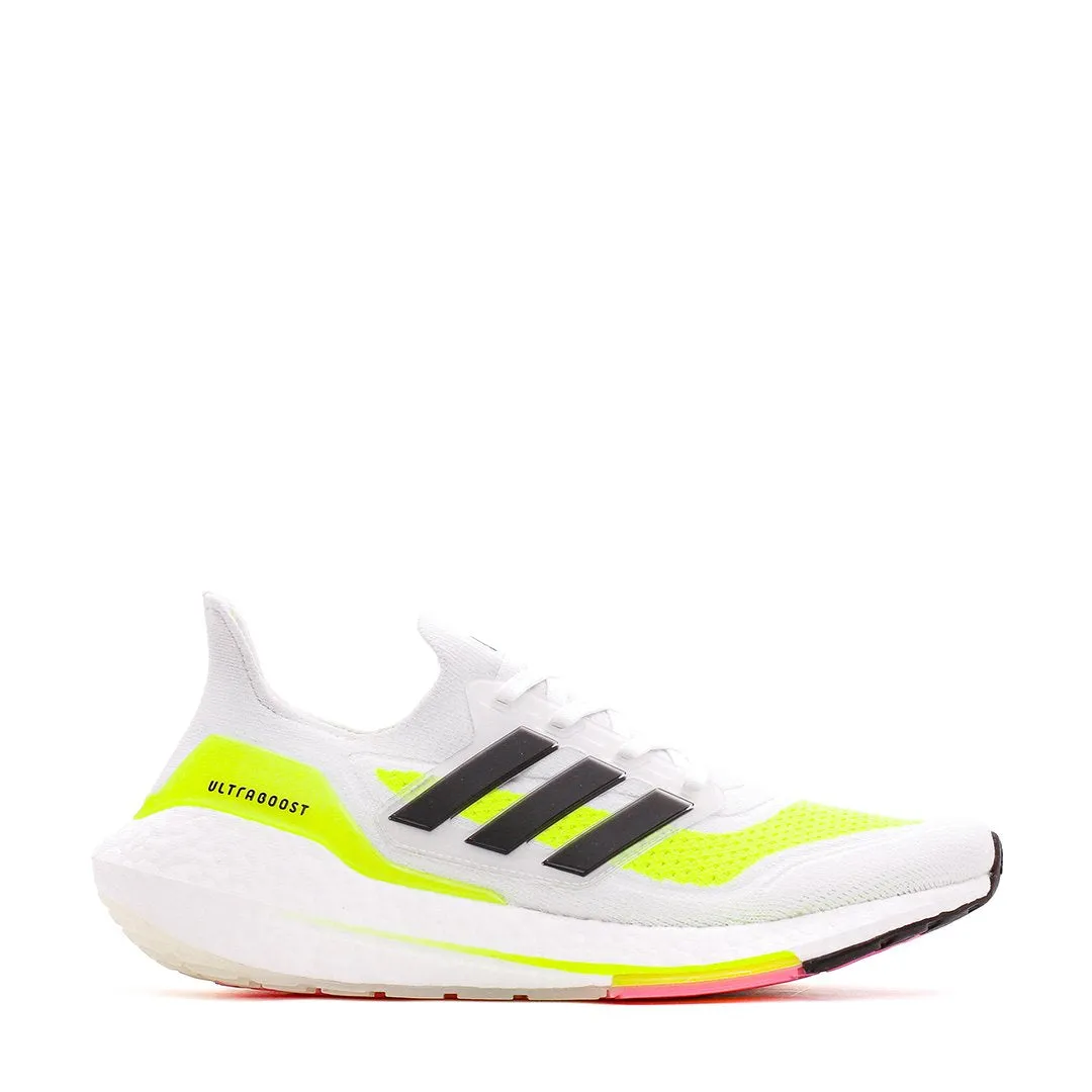 Light Run Slip Resistant Outdoor Explorers Adidas Running Women Ultraboost 21 White Black Yellow FY0401