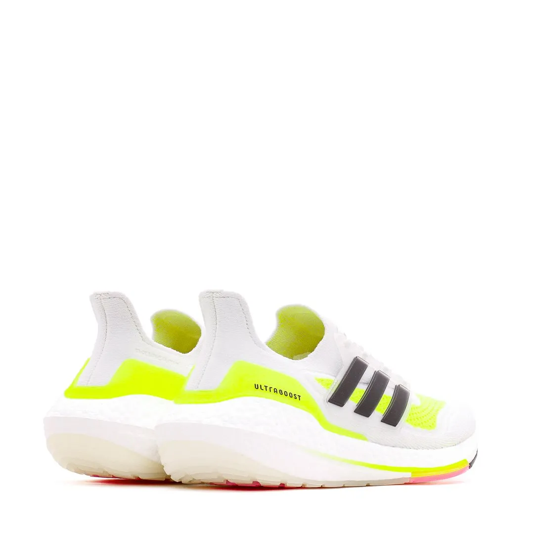 Adidas Running Women Ultraboost 21 White Black Yellow FY0401 Road Long