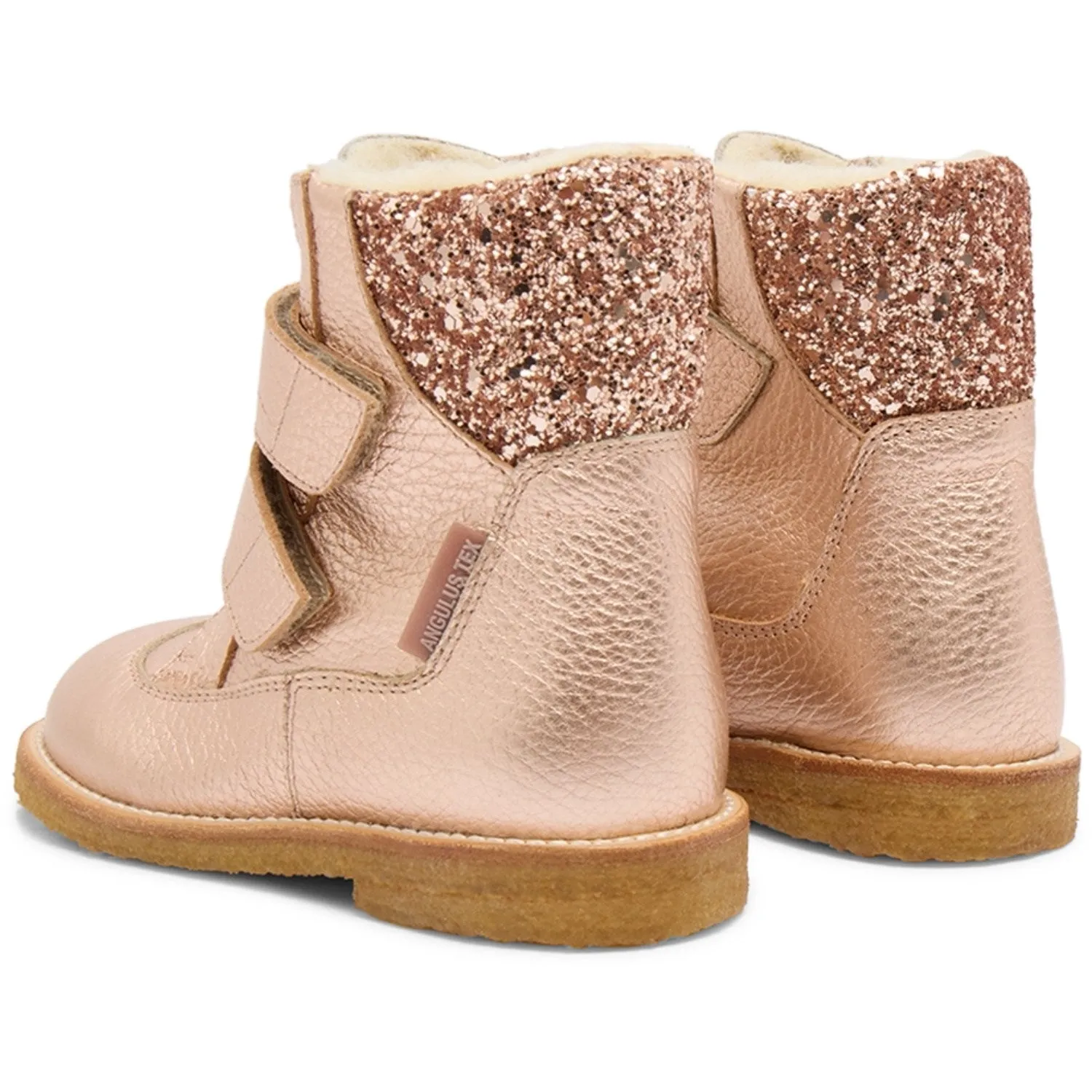 Angulus Copper/Maple Glitter Tex Boot with Velcro Closure Snow Outdoor Gear