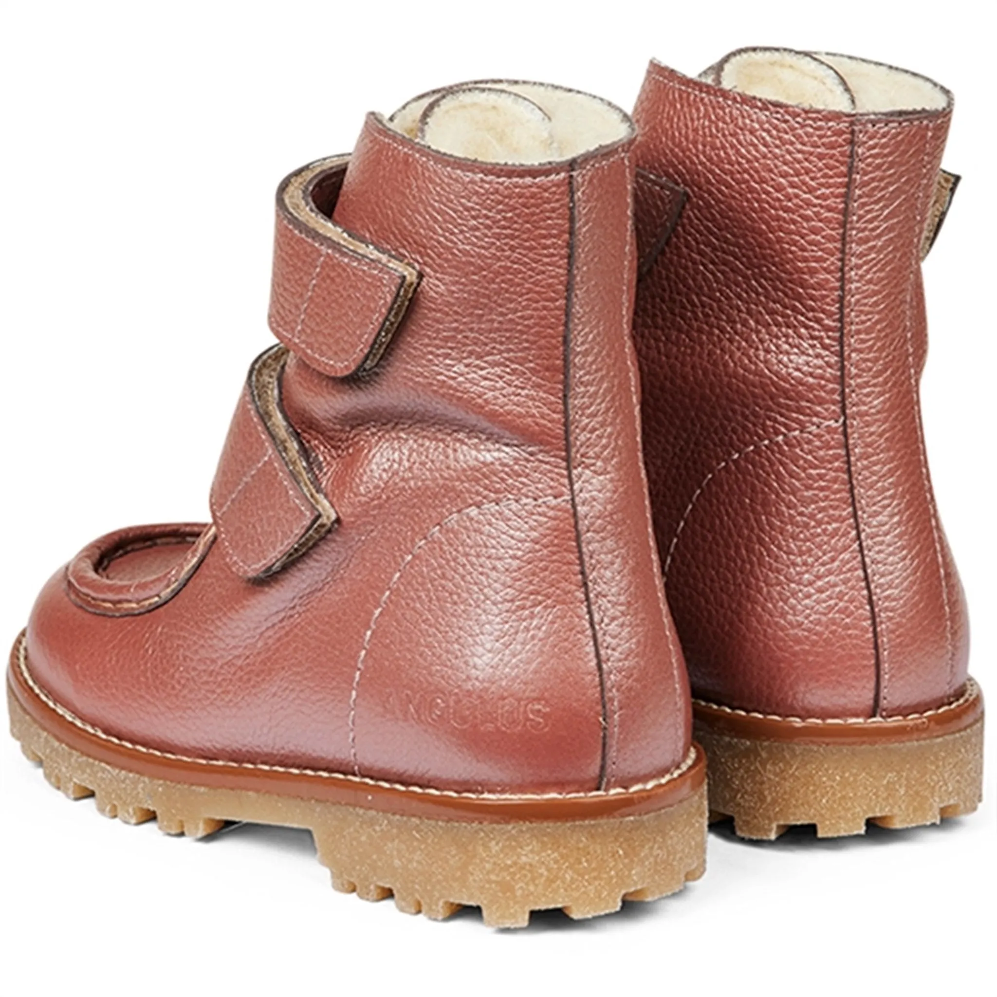 Angulus Mid-Cut Boots With Velcro Rose Shine Snow Cold Trek Street Style